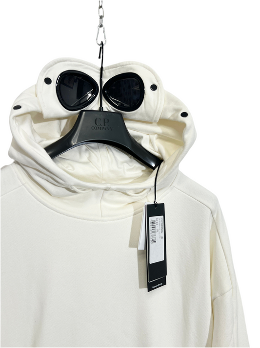 Felpa Goggle bianca con cappuccio C.P. Company (nuova con cartellino) - Taglia XL