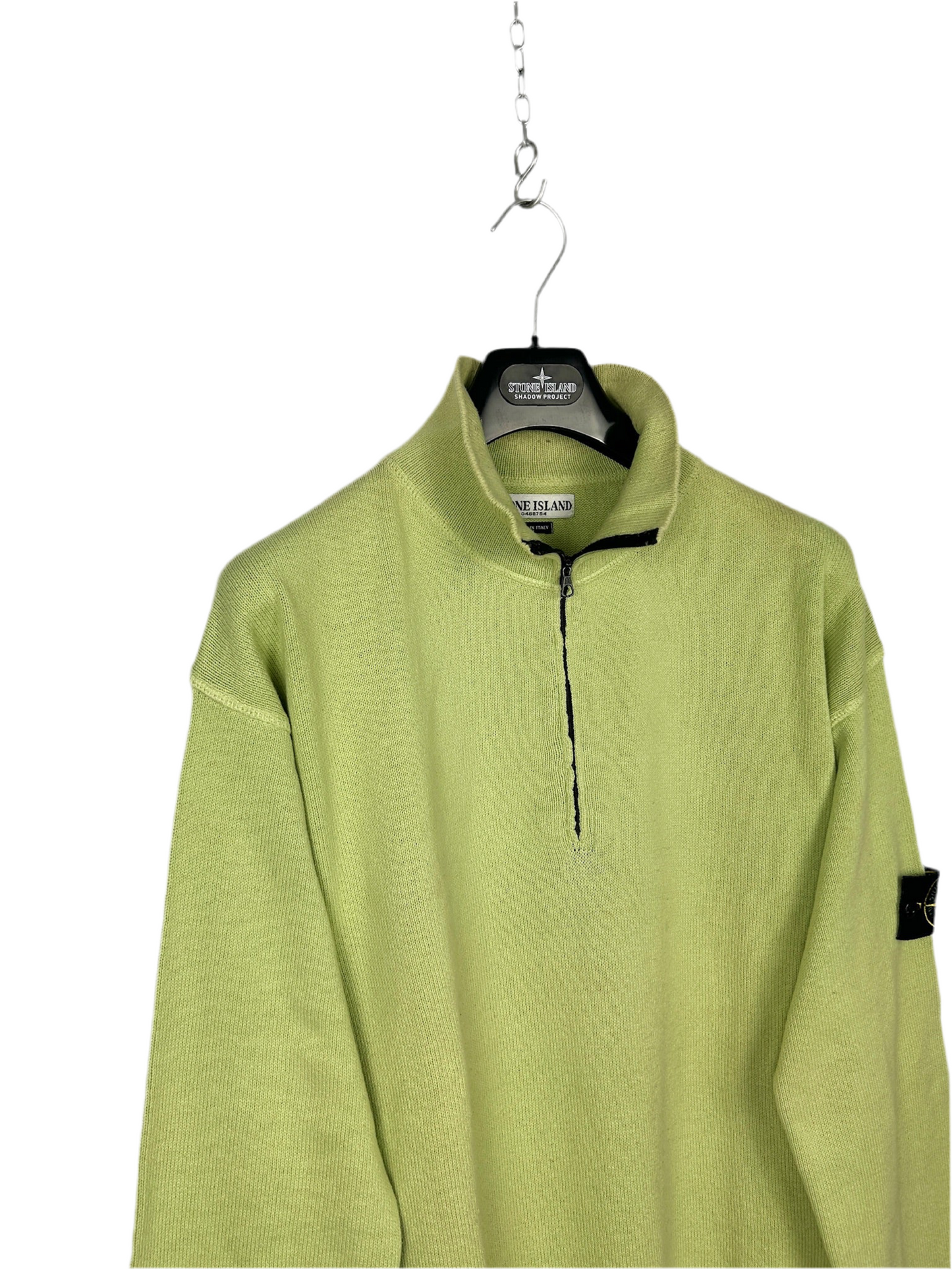 Maglione Vintage verde con zip Stone Island - Taglia XL