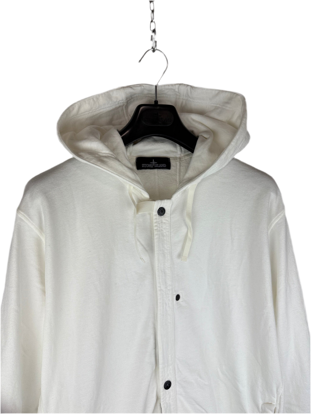 Felpa bianca con bottoni e cappuccio Stone Island Shadow Project - Taglia XL