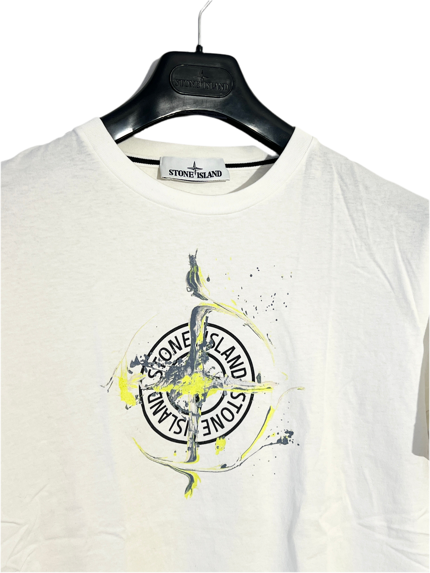 T-shirt bianca con stampa Stone Island - Taglia L