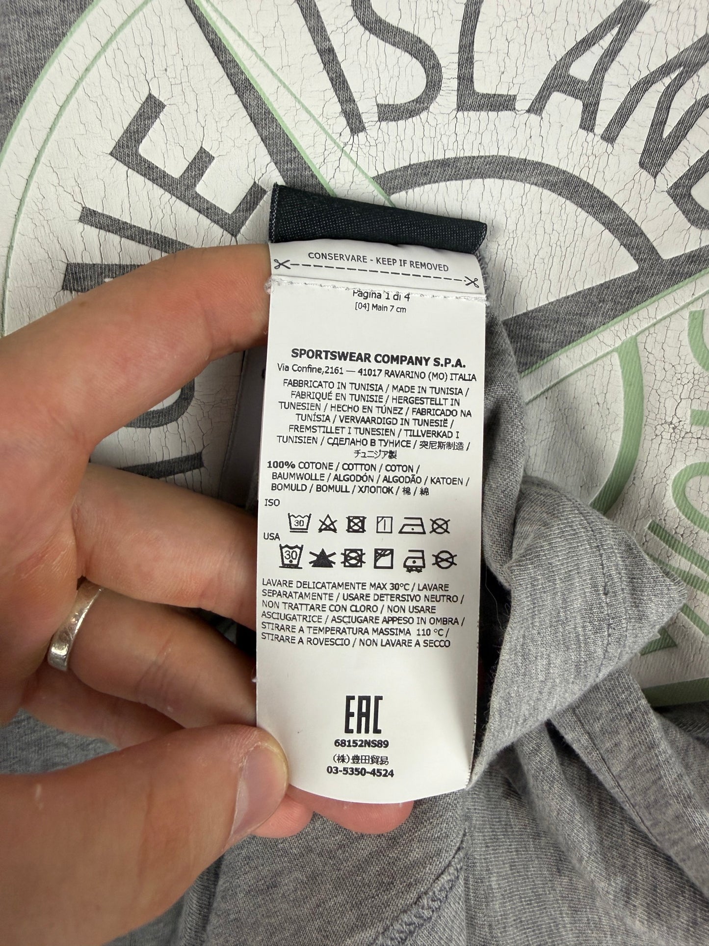 T-shirt grigia Stone Island - Taglia L