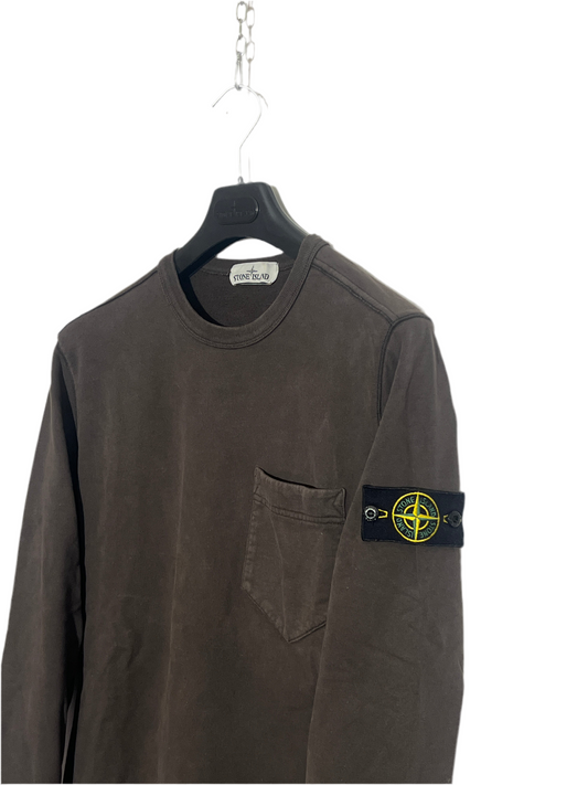 Felpa marrone con taschino sul petto Stone Island - Taglia L