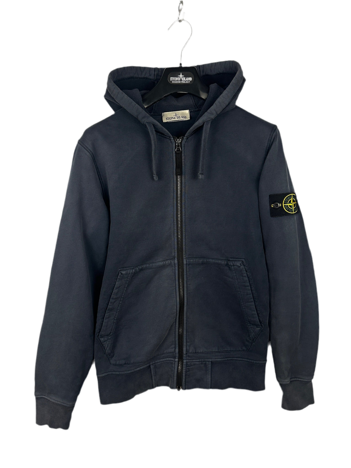 Felpa blu navy con zip e cappuccio Stone Island - Taglia S