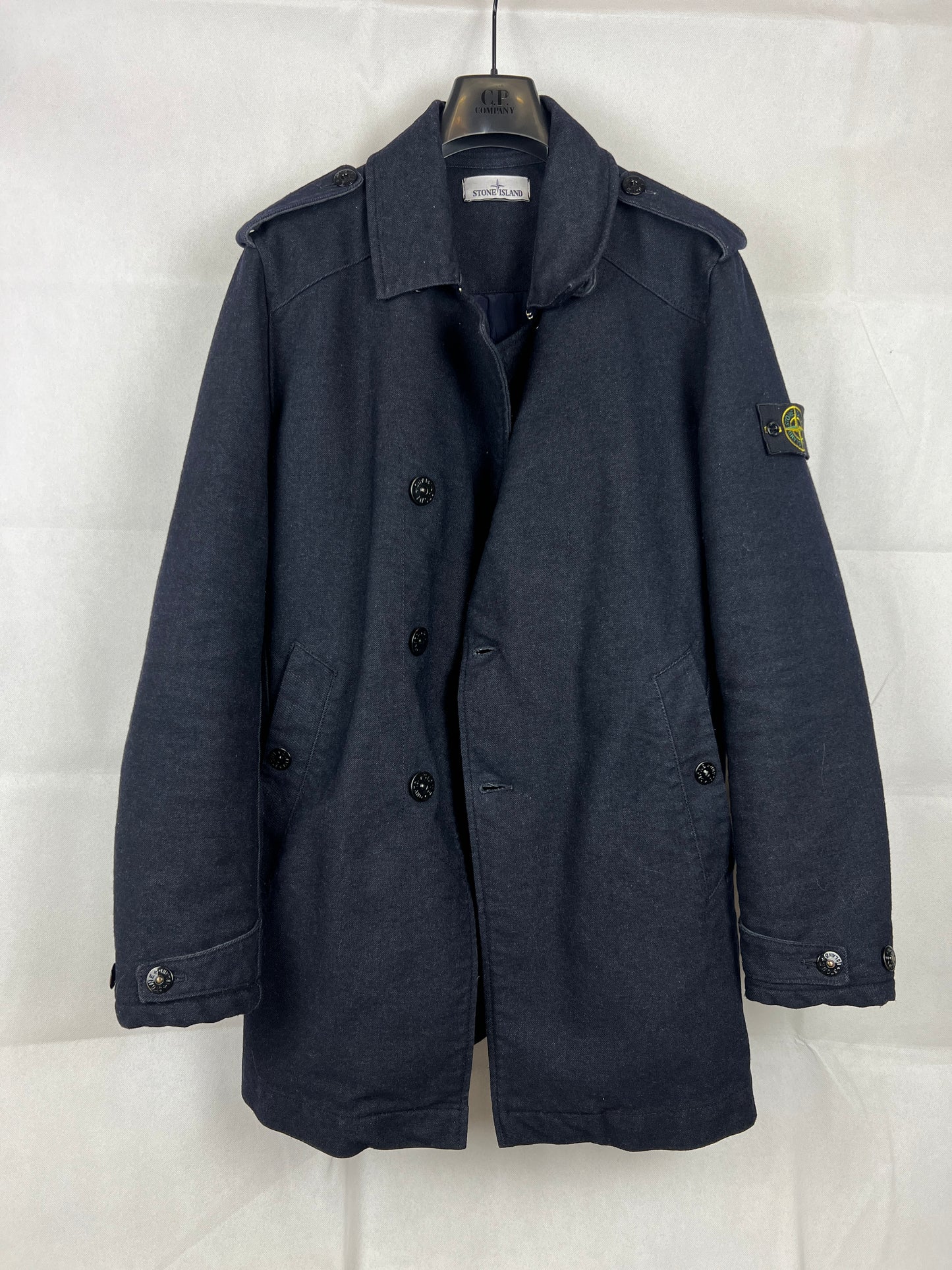 Cappotto in lana Saia Doppia Faccia blu navy Stone Island - Taglia L