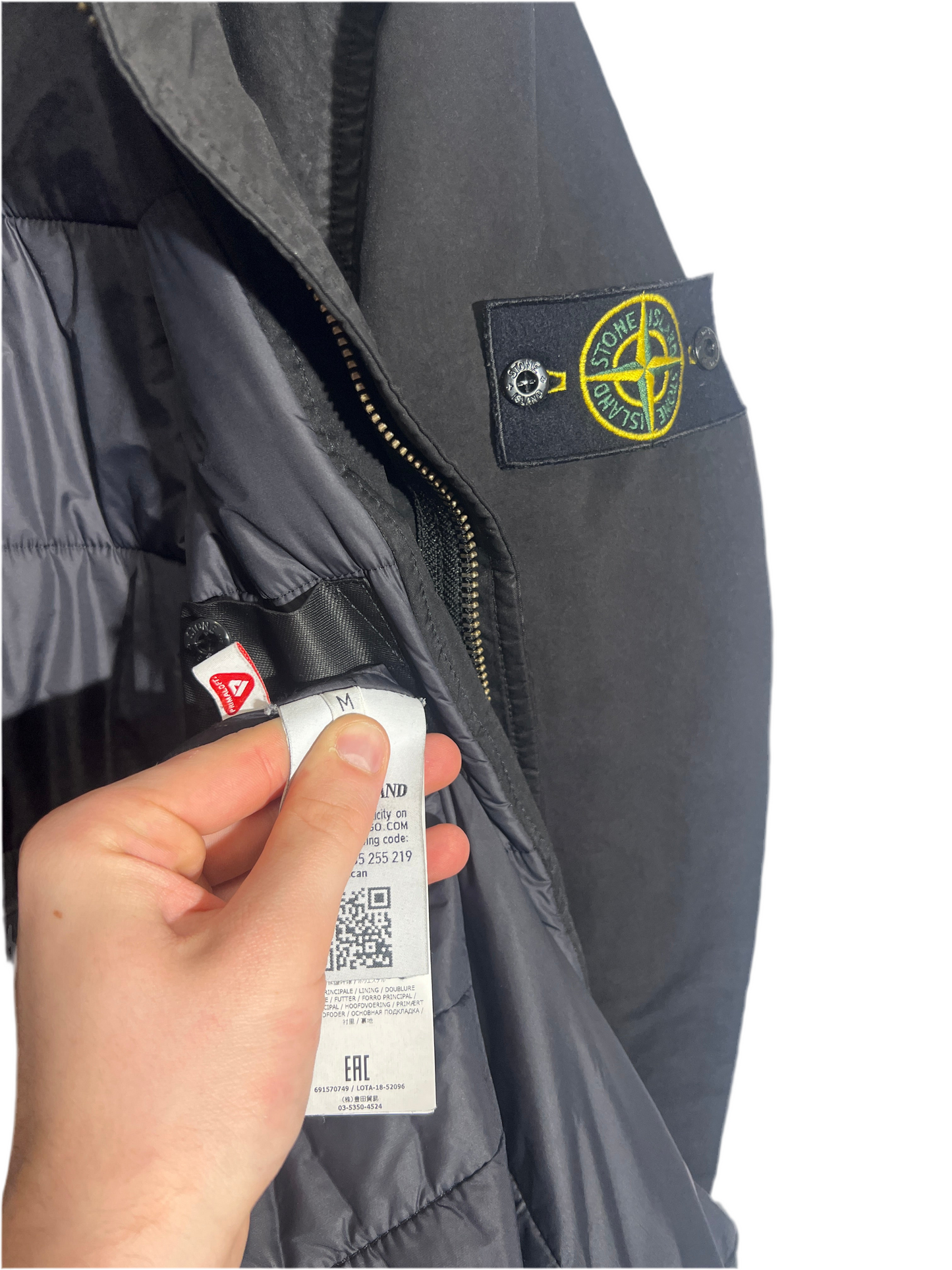 Cappotto nero Stone Island David-TC with Primaloft Insulation Technology - Taglia M