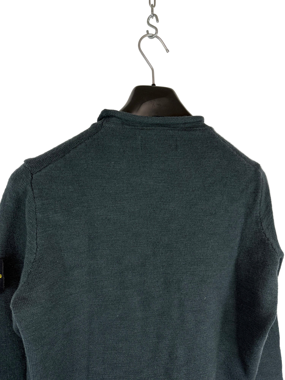 Maglione verde petrolio con taschino in lana Stone Island - Taglia S