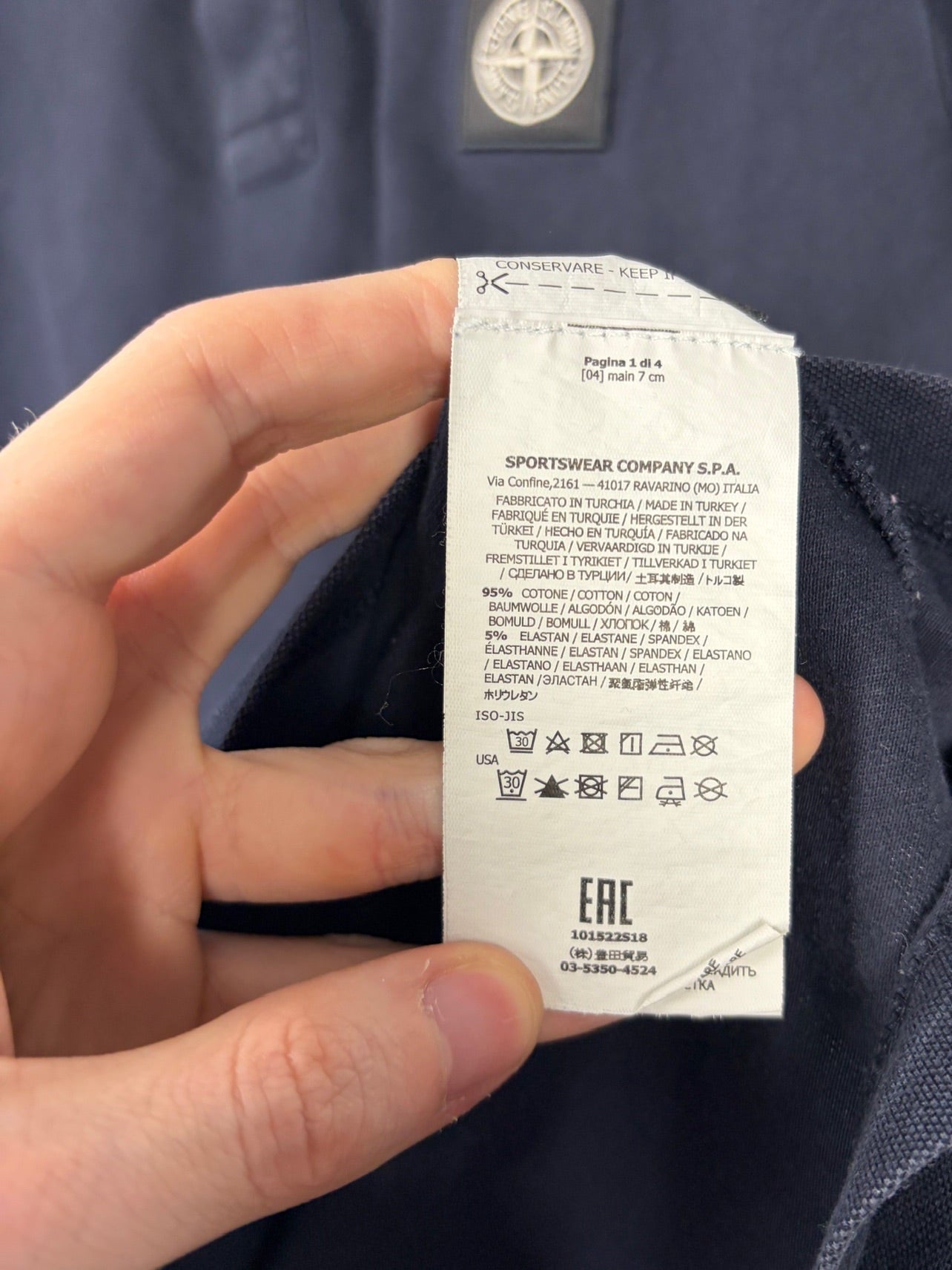 Polo blu navy Stone Island - Taglia M