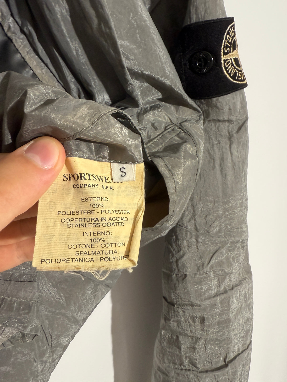 Giacca Vintage “Pure Metal Shell” del 2000 in Nylon metal Stone Island - Taglia M