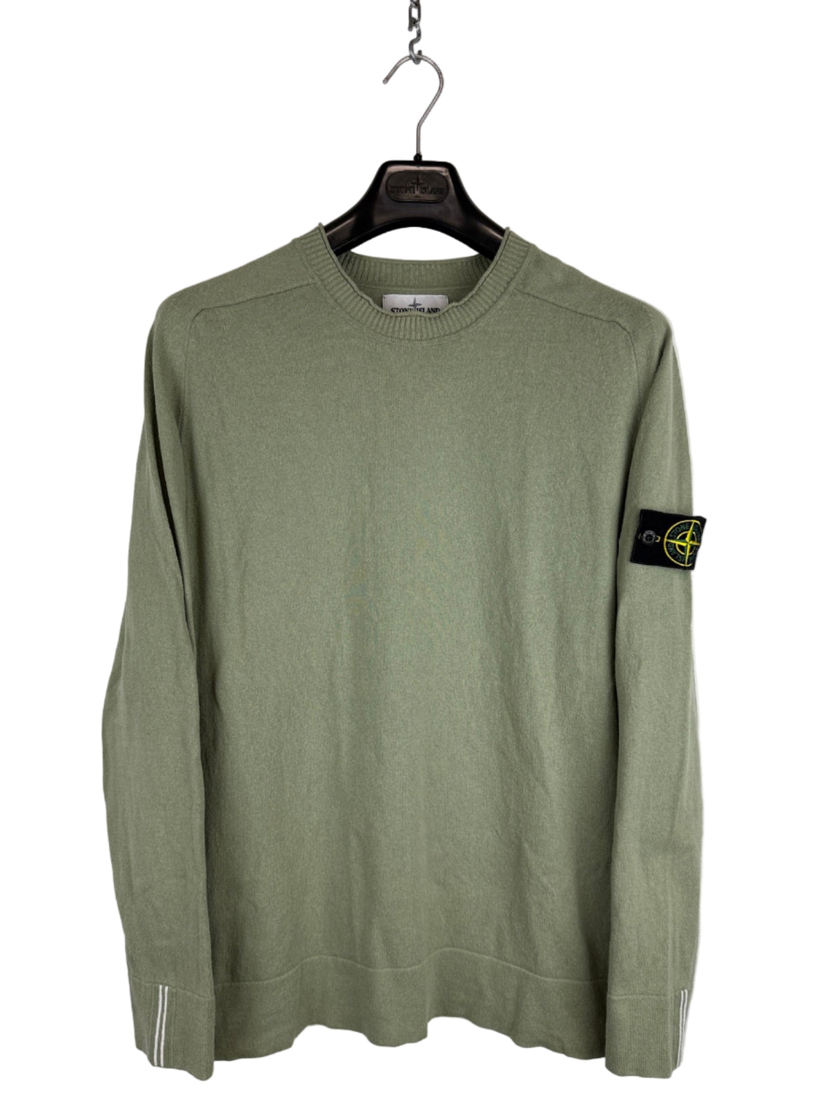 Maglione verde con strisce sui polsini Stone Island - Taglia XL