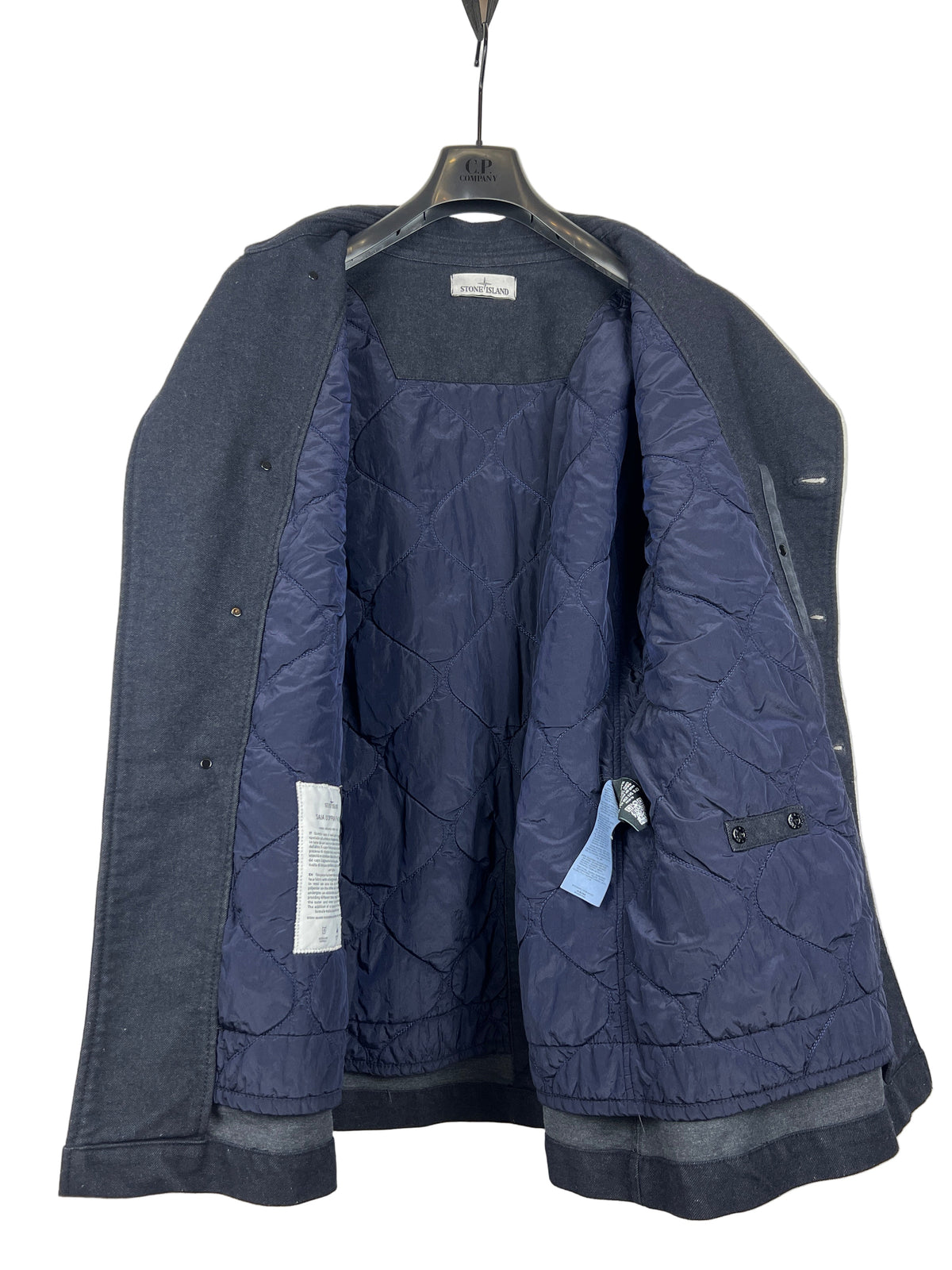 Cappotto in lana Saia Doppia Faccia blu navy Stone Island - Taglia L