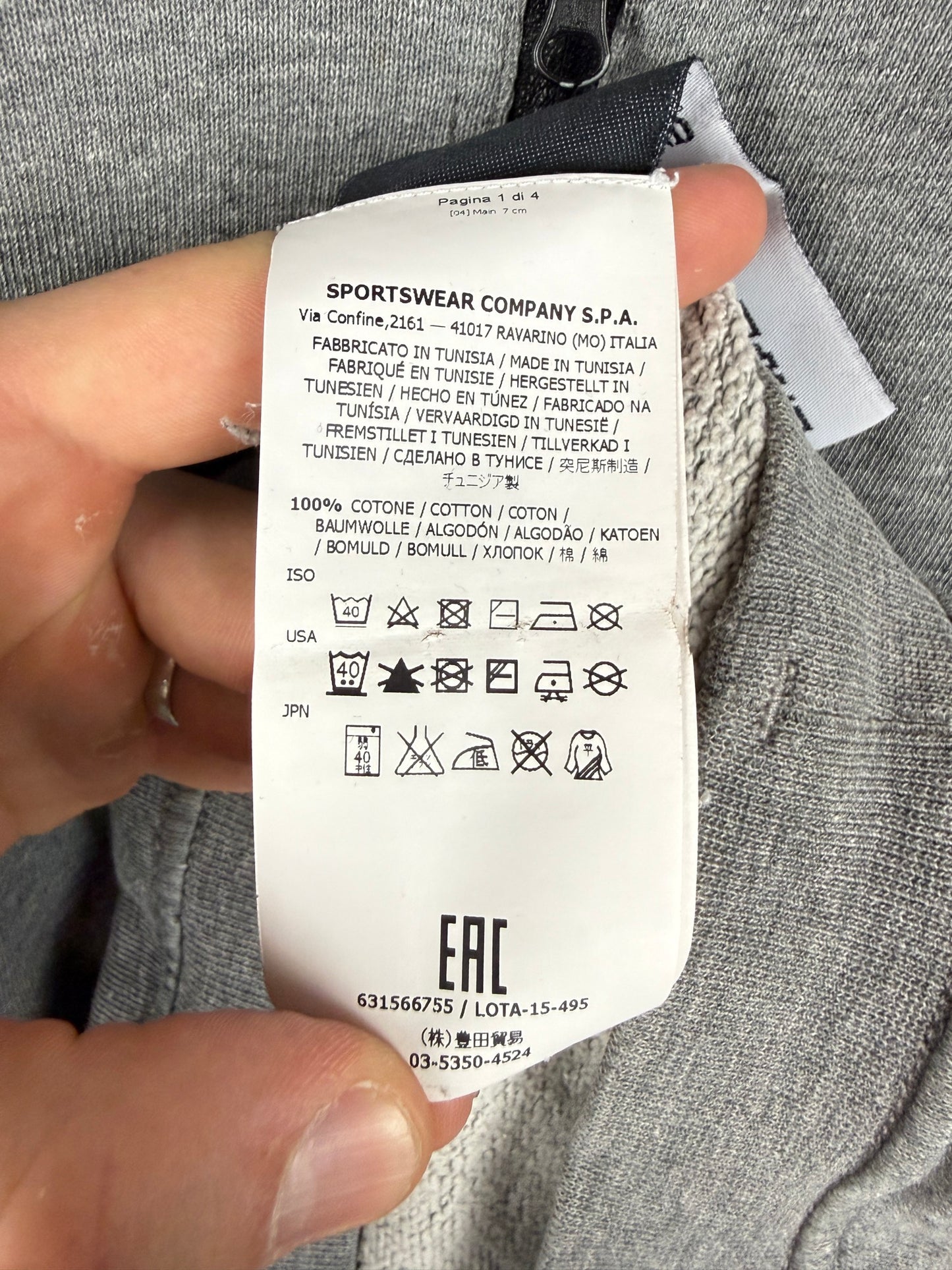 Felpa grigia con taschino sul petto Stone Island - Taglia L