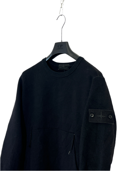 Maglione Ghost nero con tascone Stone Island - Taglia M