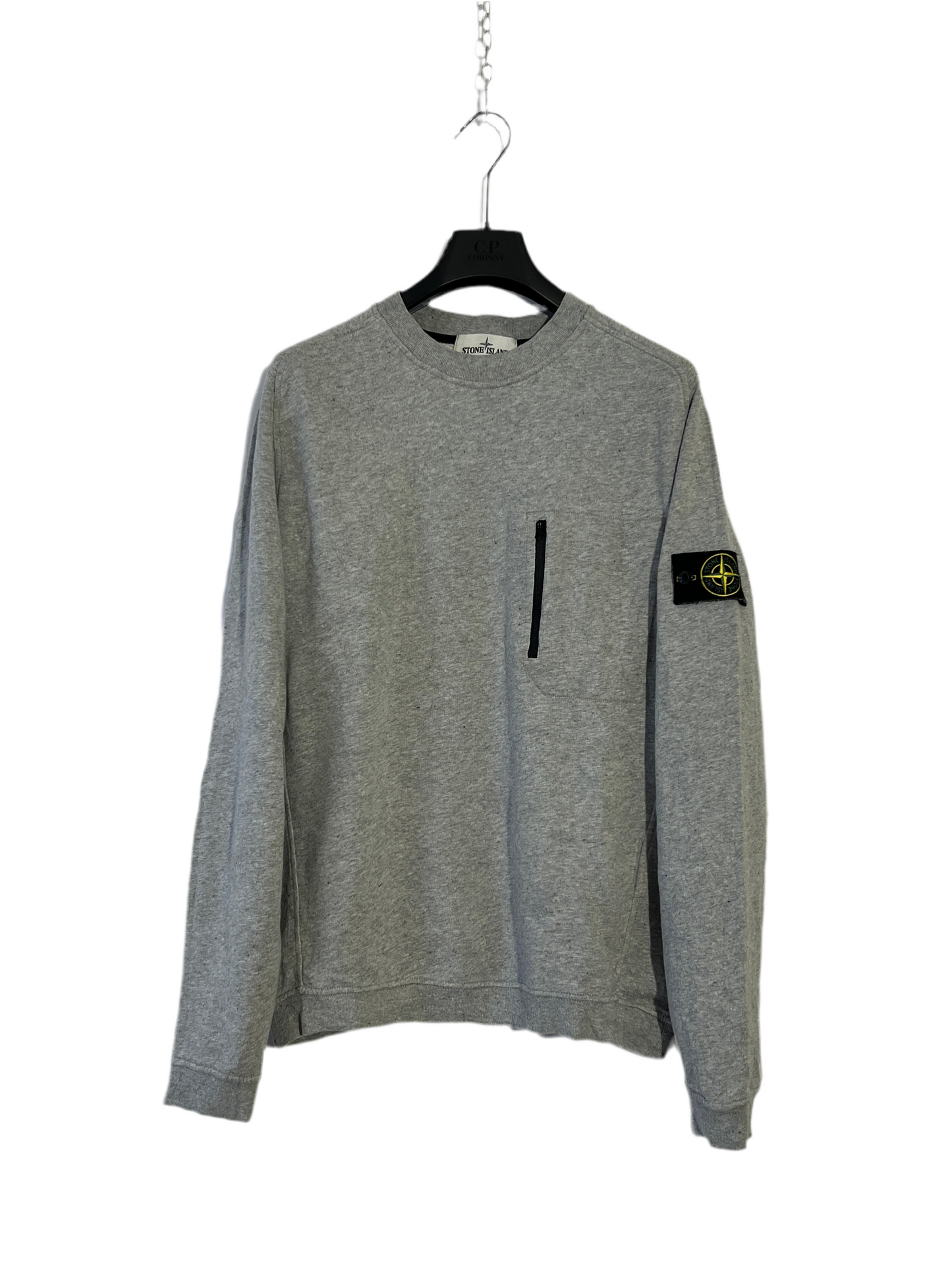 Maglione grigio con taschino sul petto Stone Island - Taglia L