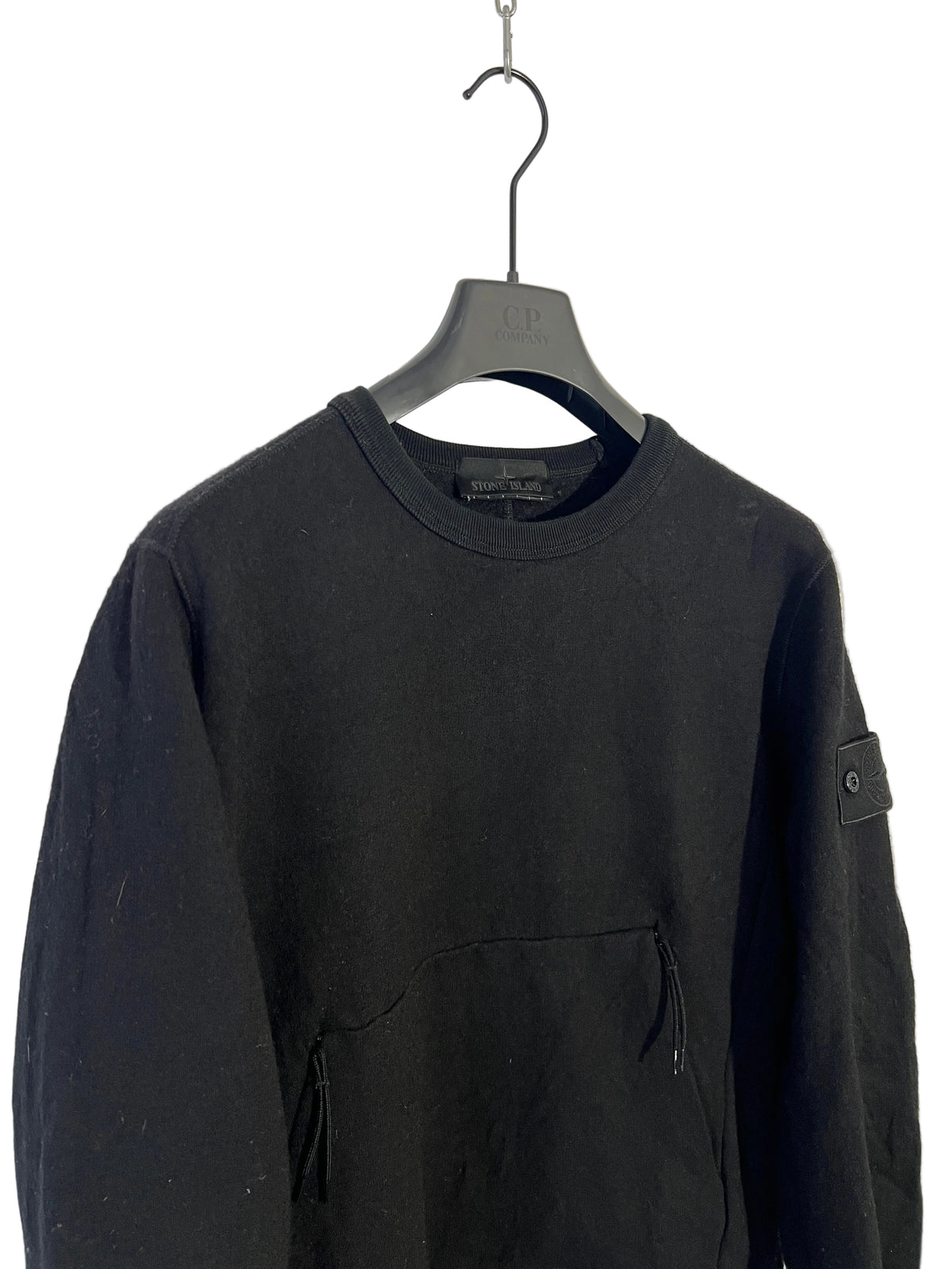 Maglione Ghost nero con tascone Stone Island - Taglia M