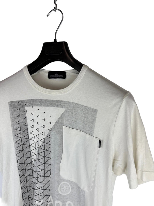 T-shirt bianca con stampa Shadow Project Stone Island - Taglia M