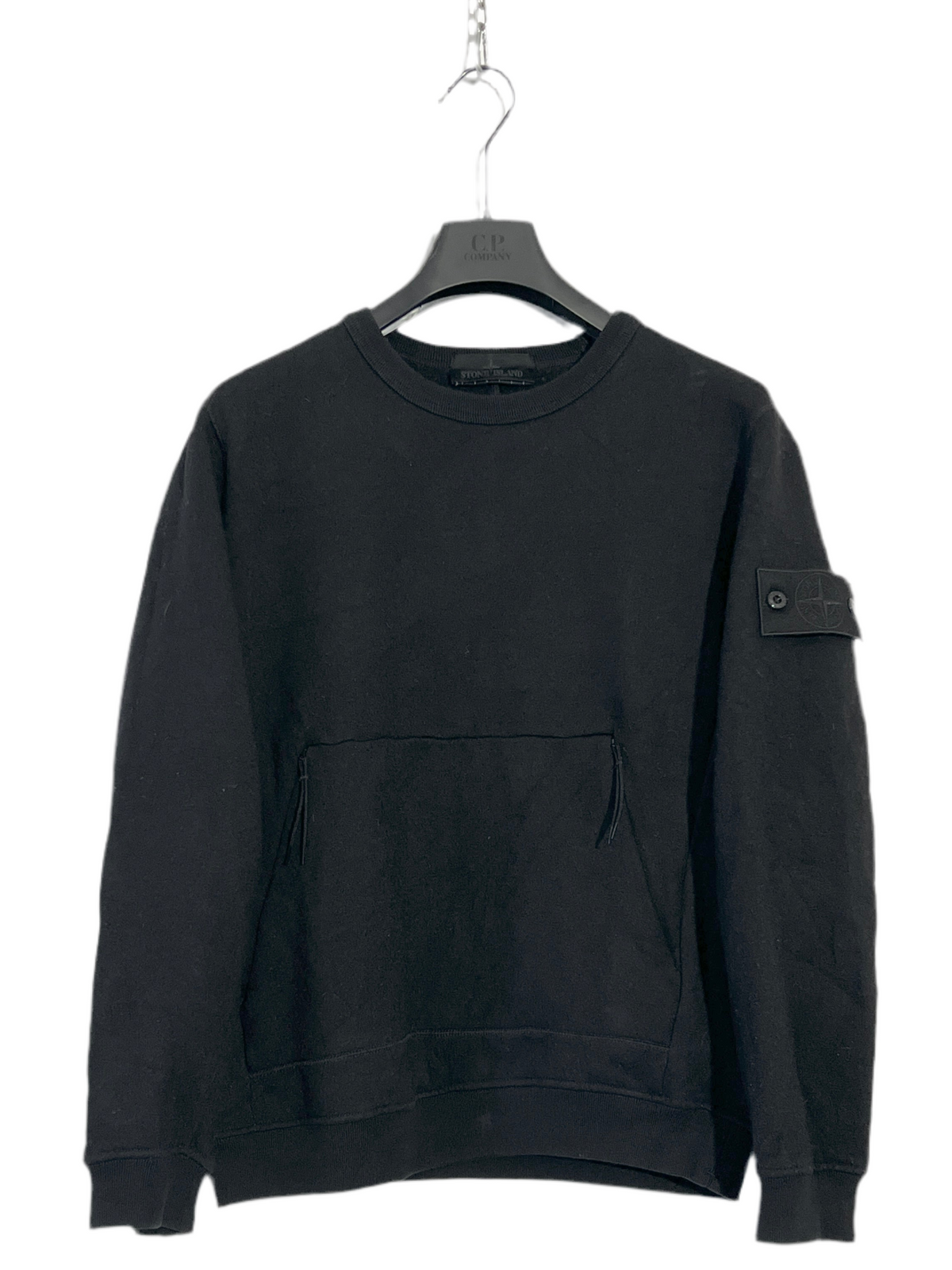 Maglione Ghost nero con tascone Stone Island - Taglia M