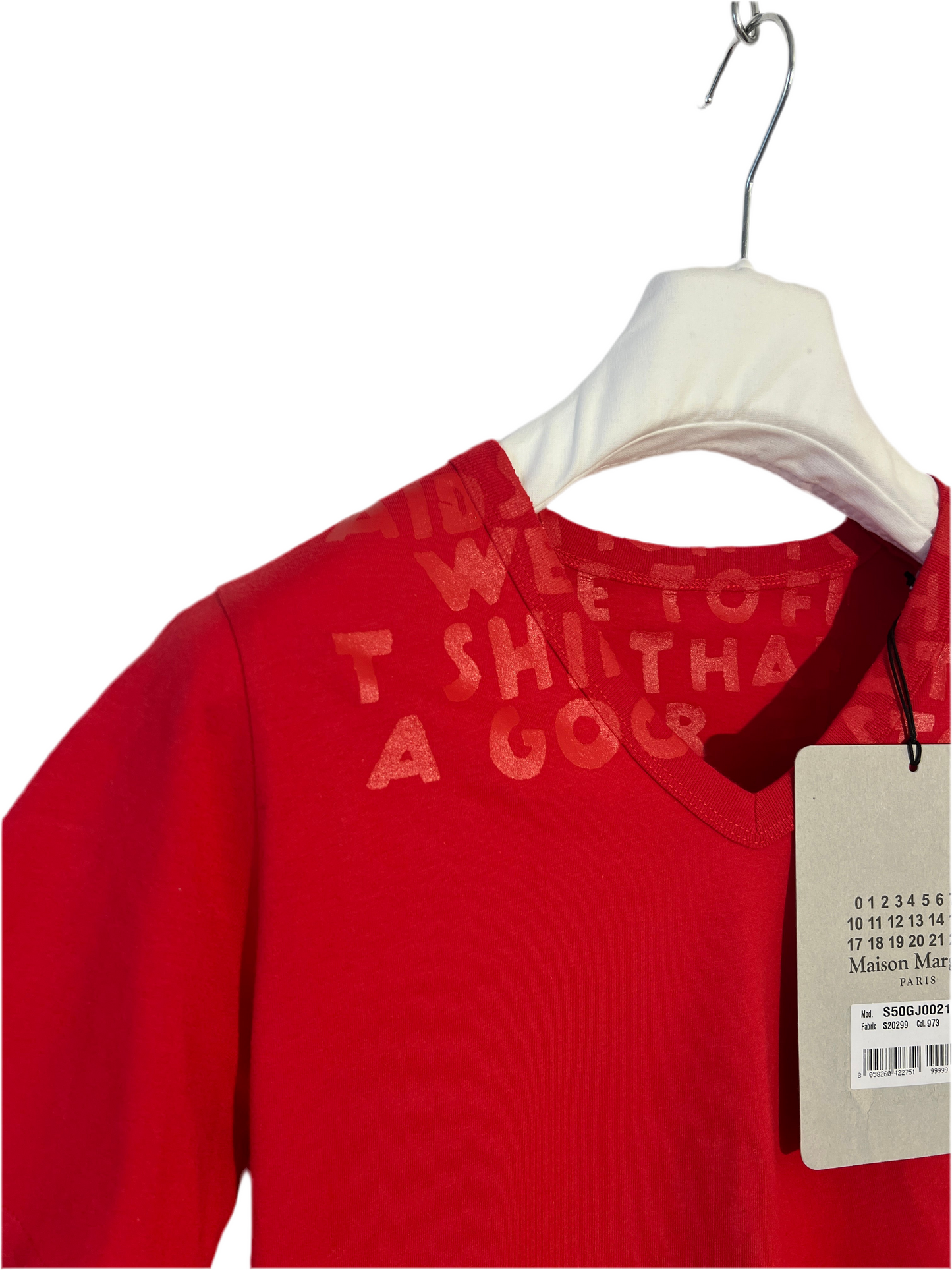 T-shirt rossa Maison Martin Margiela (nuova con cartellino) - Taglia S