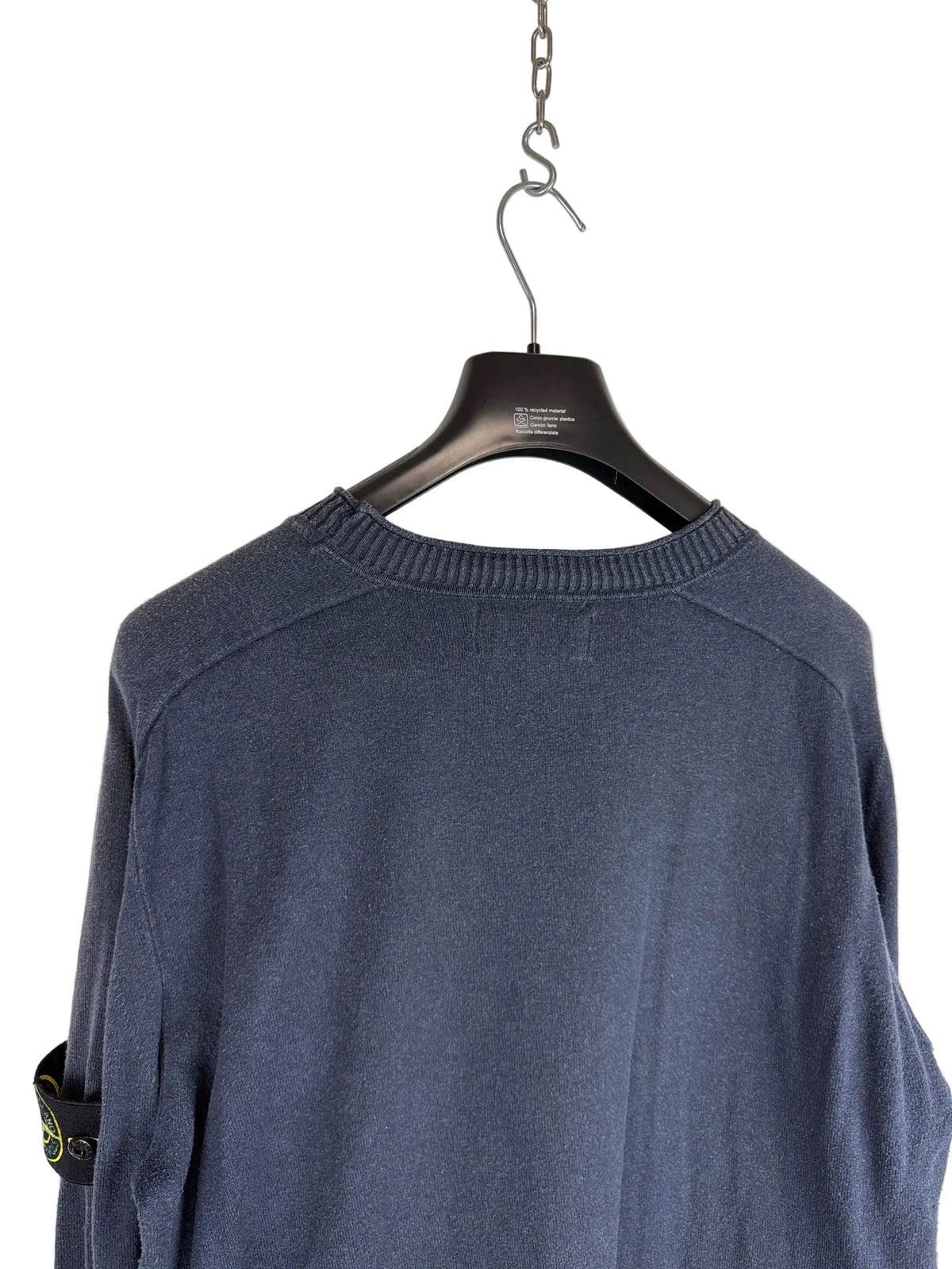Maglione blu navy con strisce sui polsini Stone Island - Taglia XL