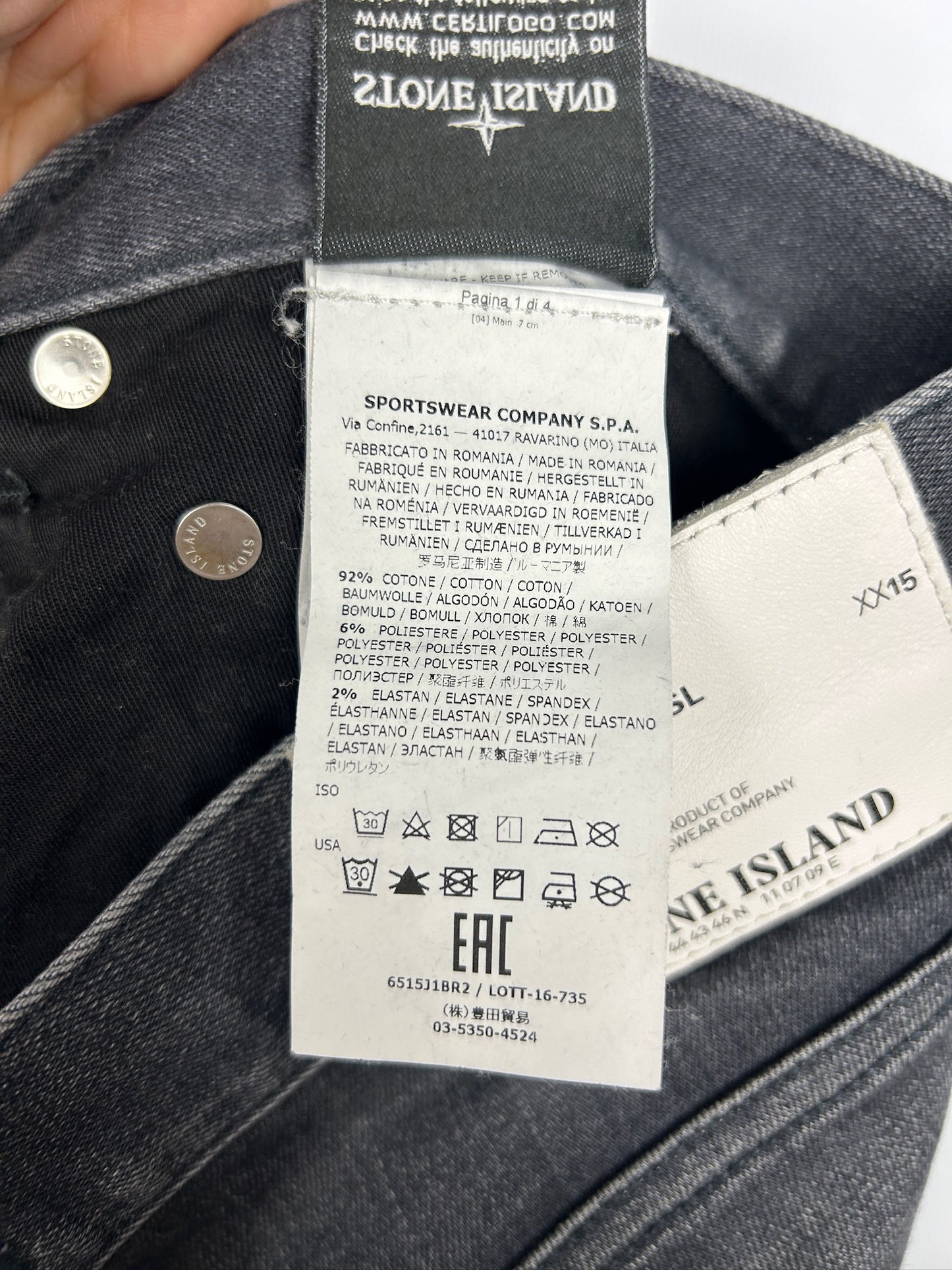 Jeans grigio scuro Stone Island - Taglia W30