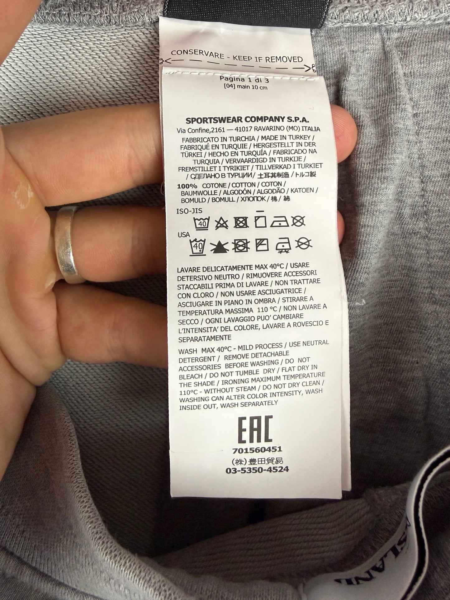 Pantaloni di tuta grigi Stone Island - Taglia M