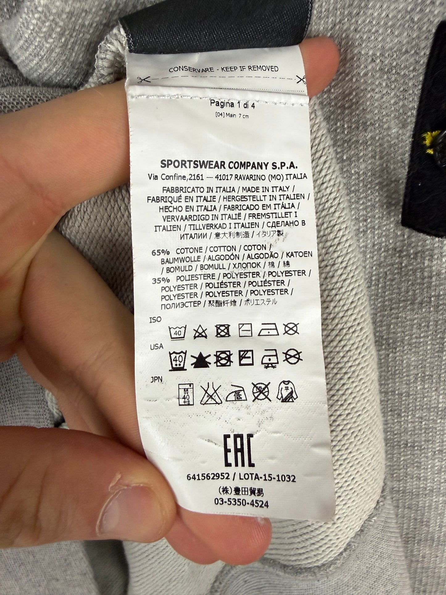 Felpa grigia Stone Island - Taglia XL