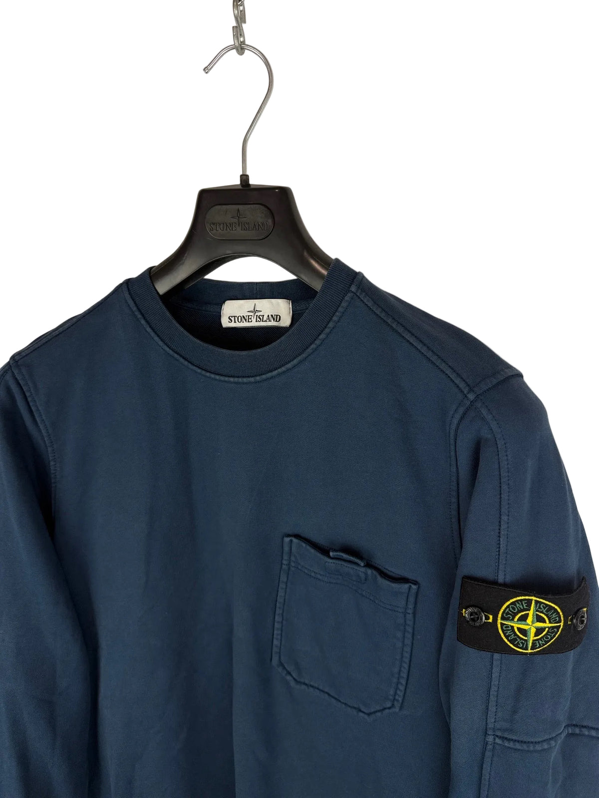 Felpa blu con taschino sul petto Stone Island - Taglia S