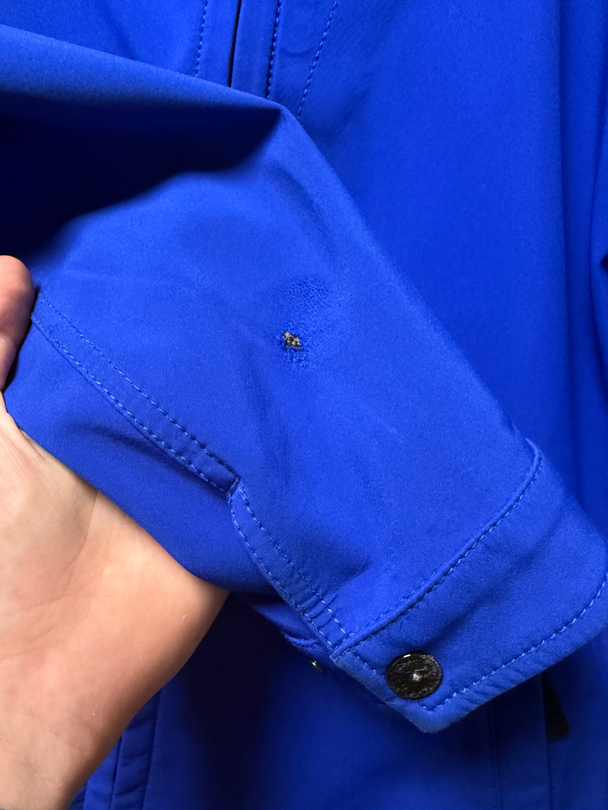 Giacca Light Soft Shell-R blu con zip e cappuccio Stone Island - Taglia S