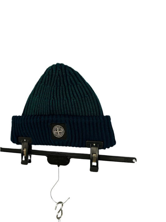 Berretto Prototipo verde petrolio e blu navy Stone Island