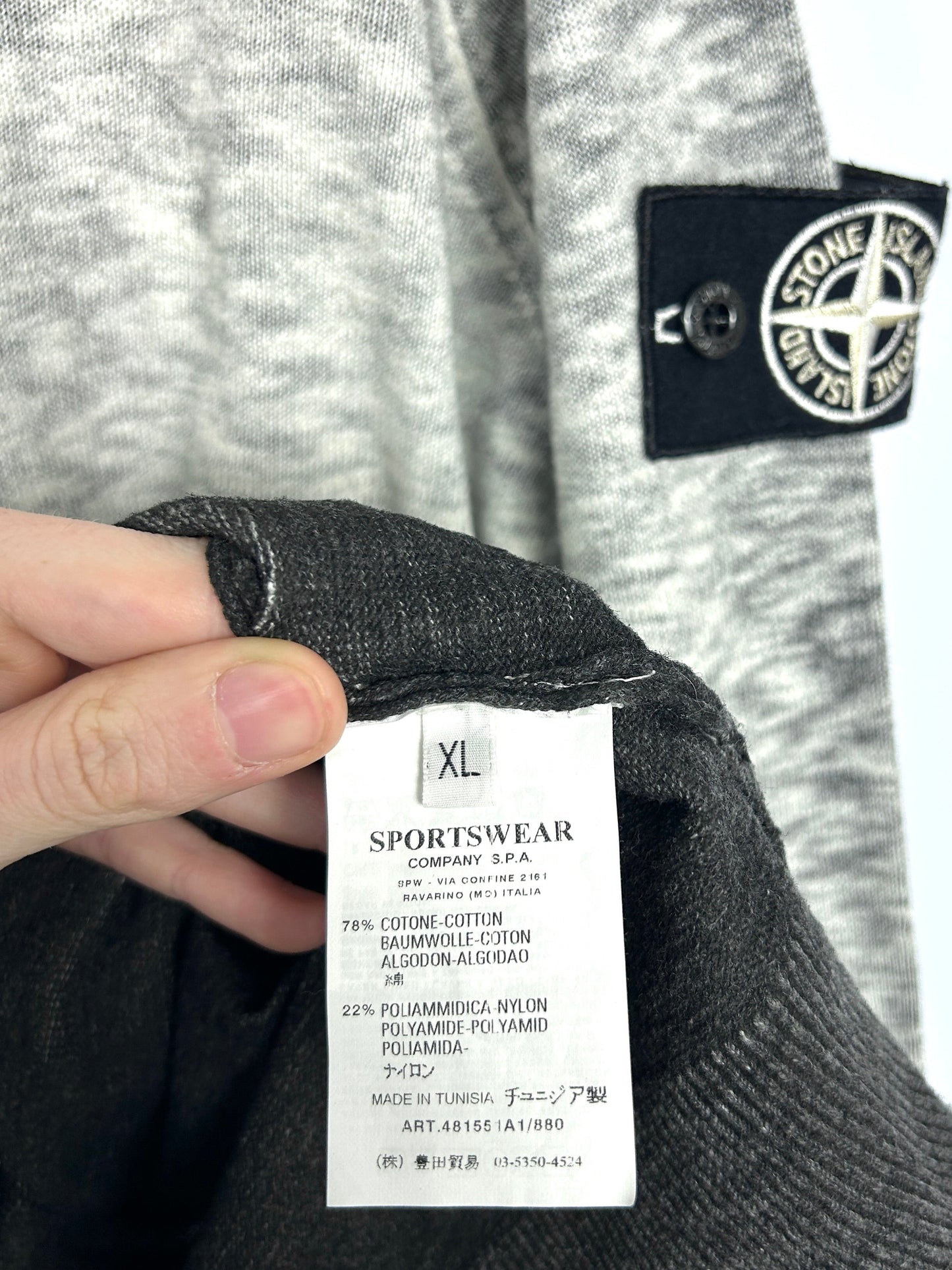Grey Sweater Special Process reverse dye Stone Island - Size XL