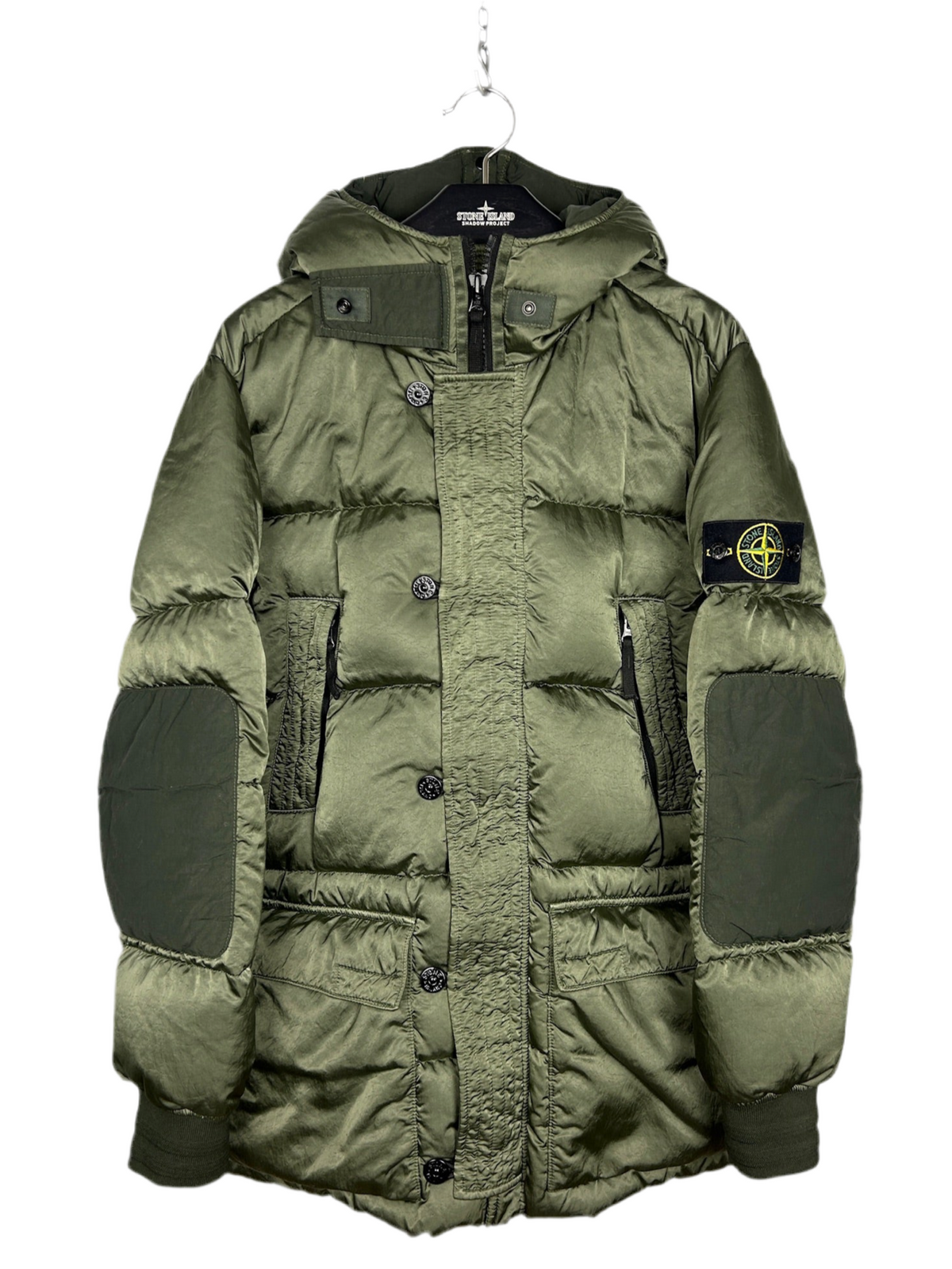 Giacca Nylon Raso Down-TC verde Stone Island - Taglia M