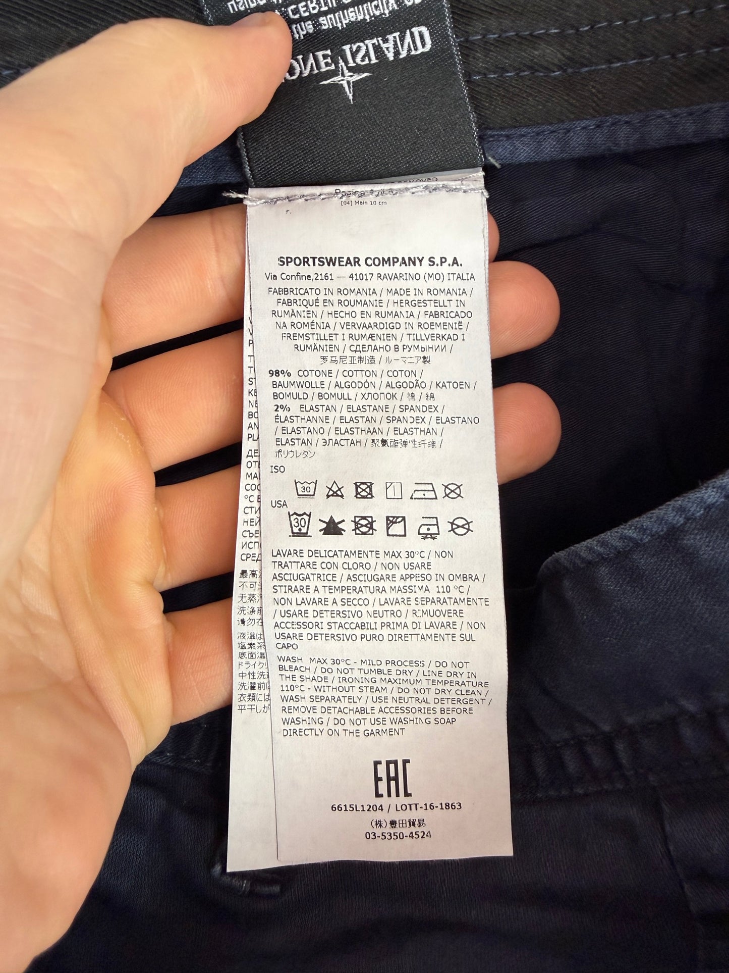 Pantaloncini cargo blu Stone Island - Taglia W31