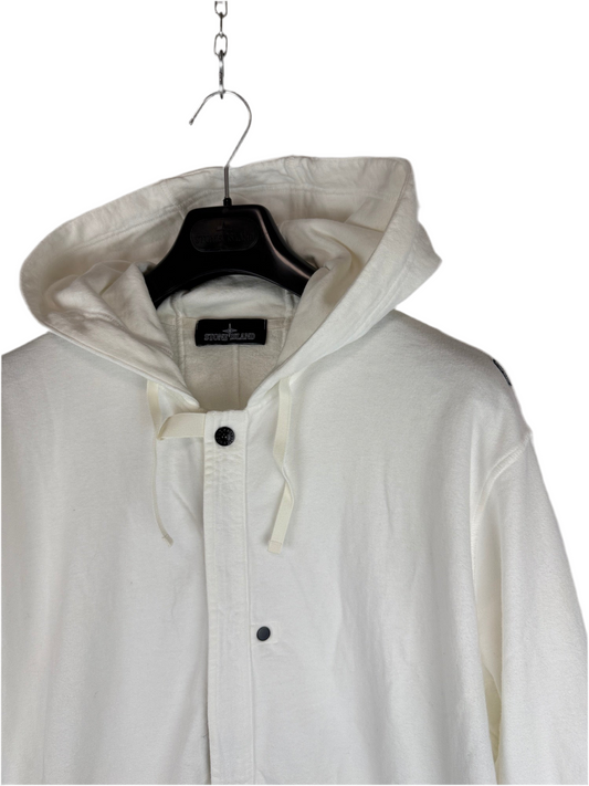 Felpa bianca con bottoni e cappuccio Stone Island Shadow Project - Taglia XL