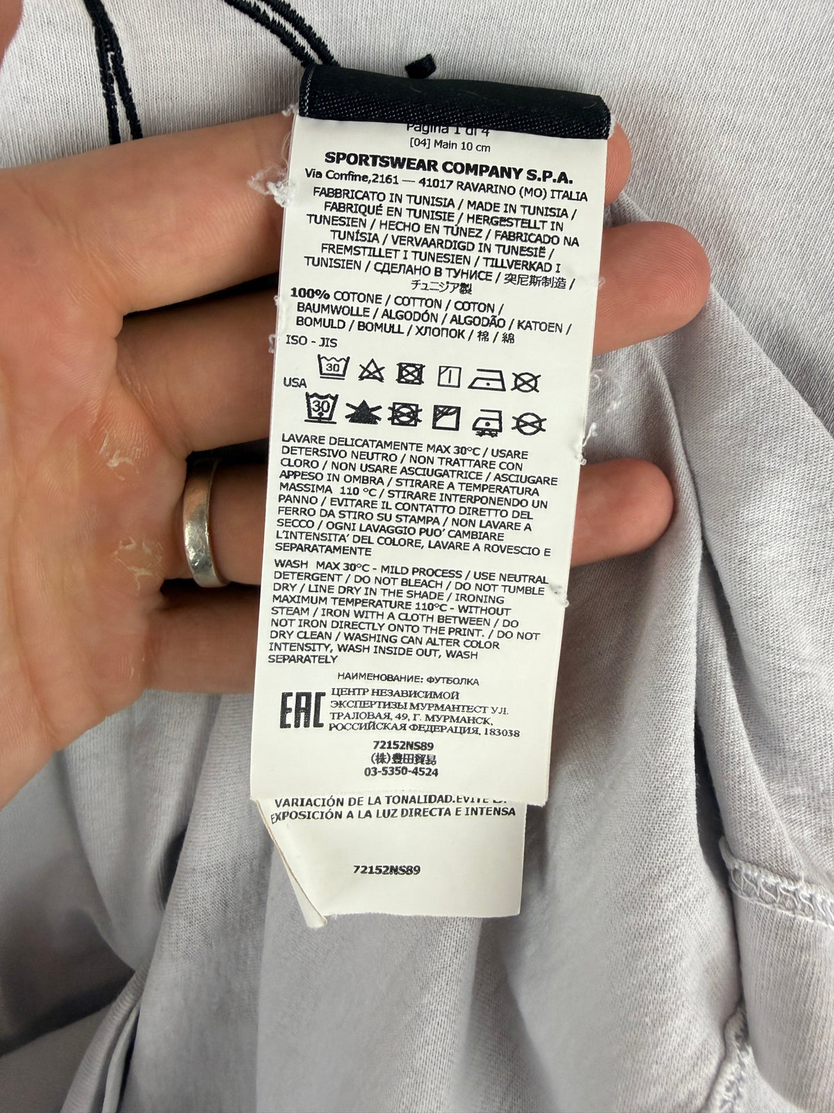 T-shirt grigia con stampa Stone Island - Taglia XXL