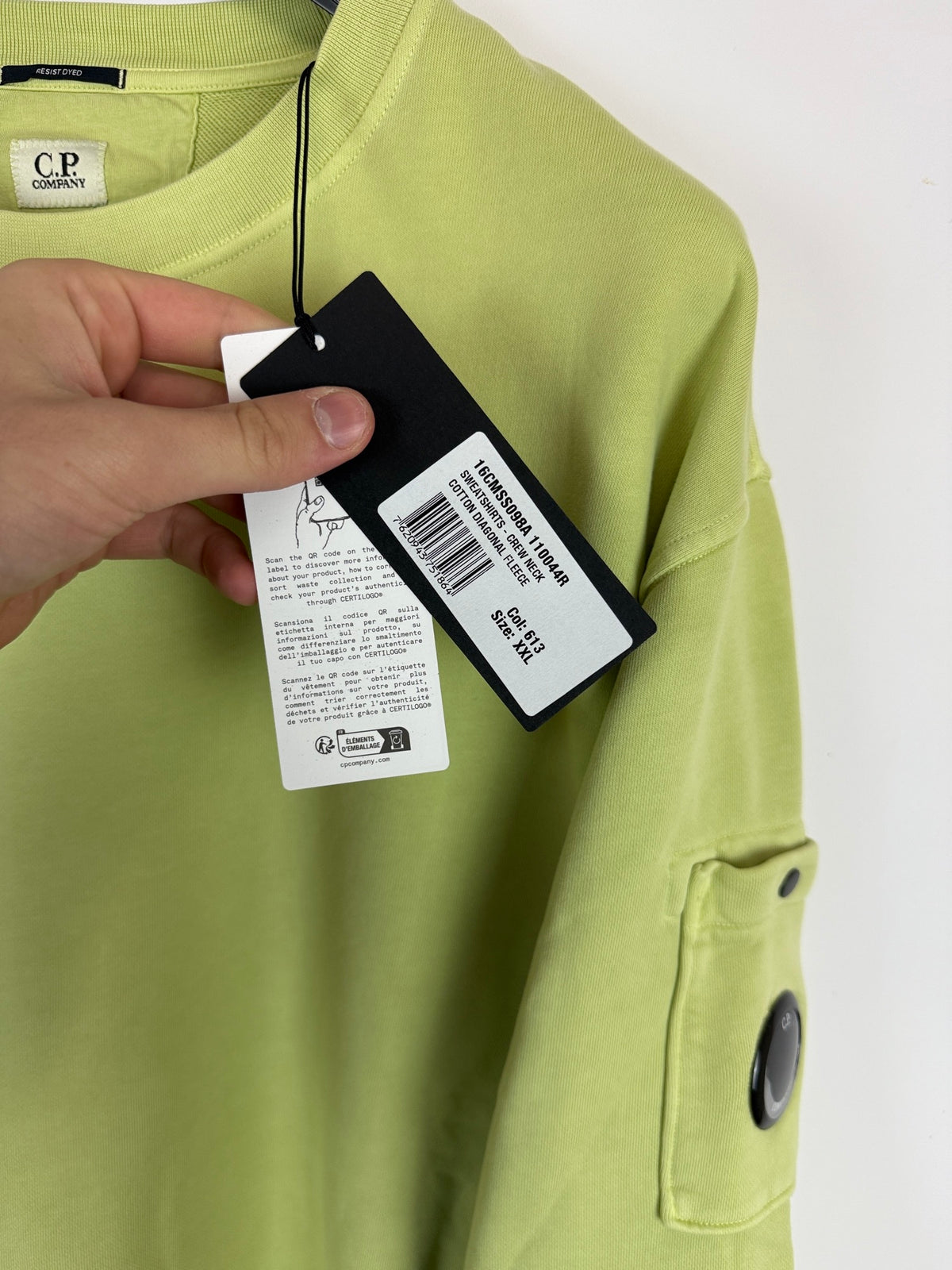 Felpa verde chiaro C.P. Company (nuova con cartellino) - Taglia XXL