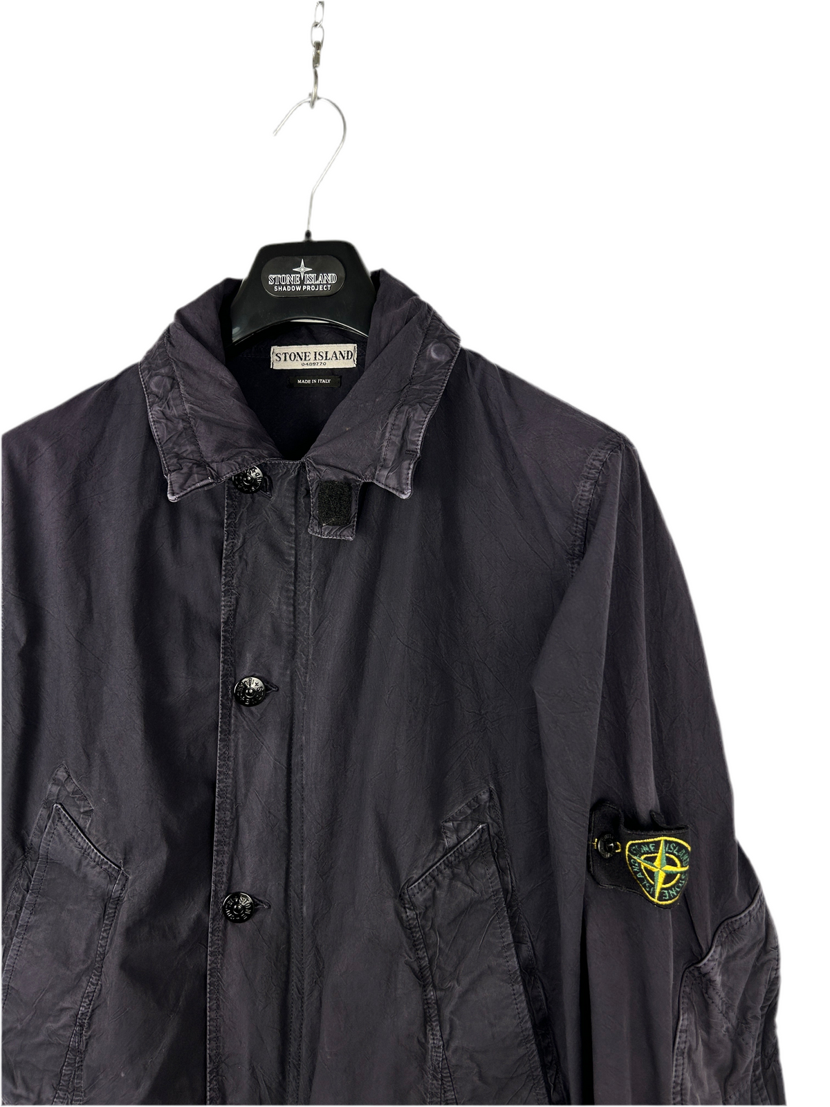 Giacca blu navy vintage Paul Harvey Stone Island con toppa sui gomiti - Taglia M