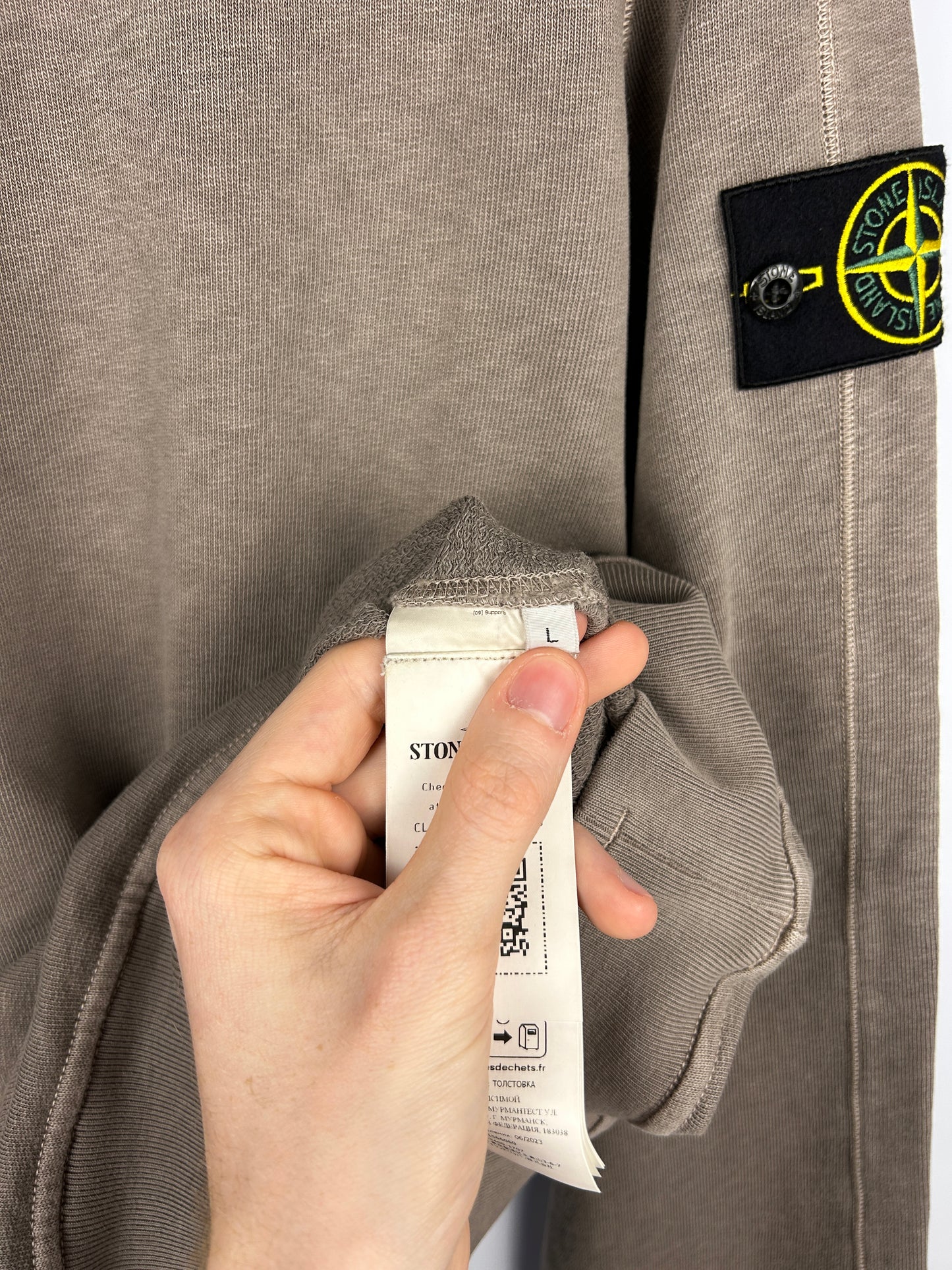 Felpa grigia Stone Island (nuova con cartellino) - Taglia L