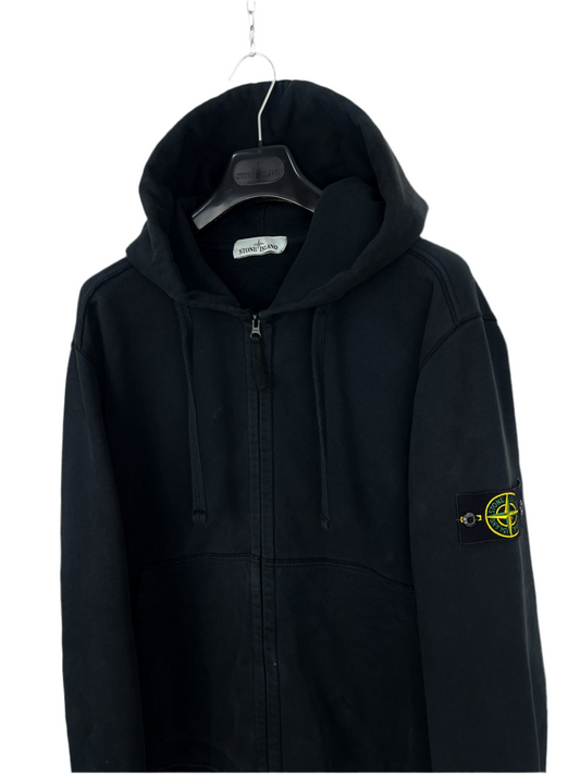 Felpa nera con zip e cappuccio Stone Island - Taglia XXL
