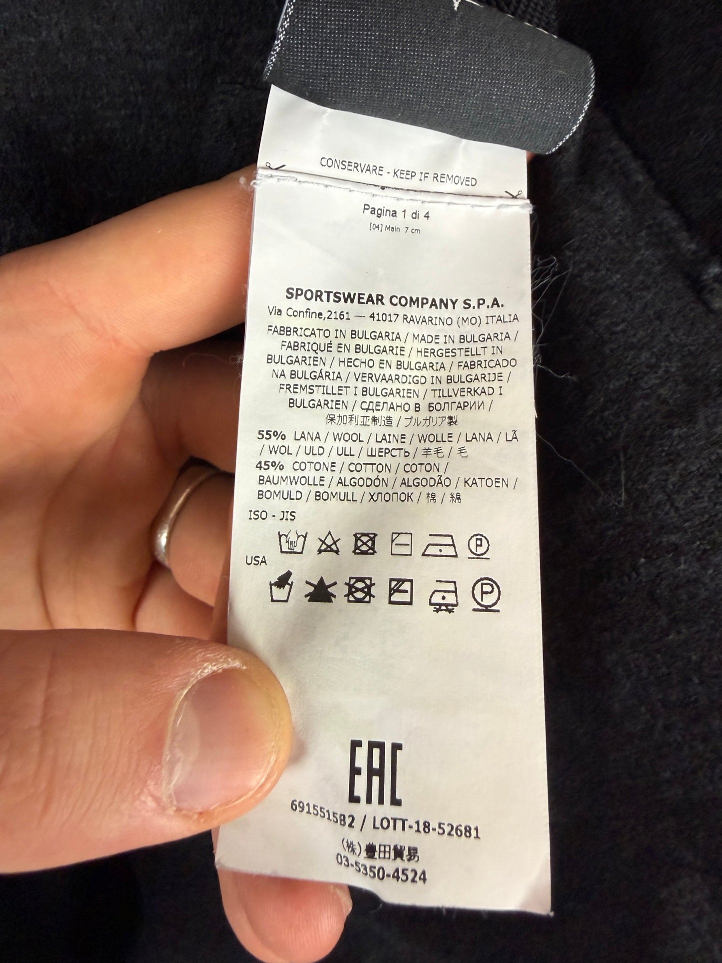 Maglione nero con zip Stone Island - Taglia S