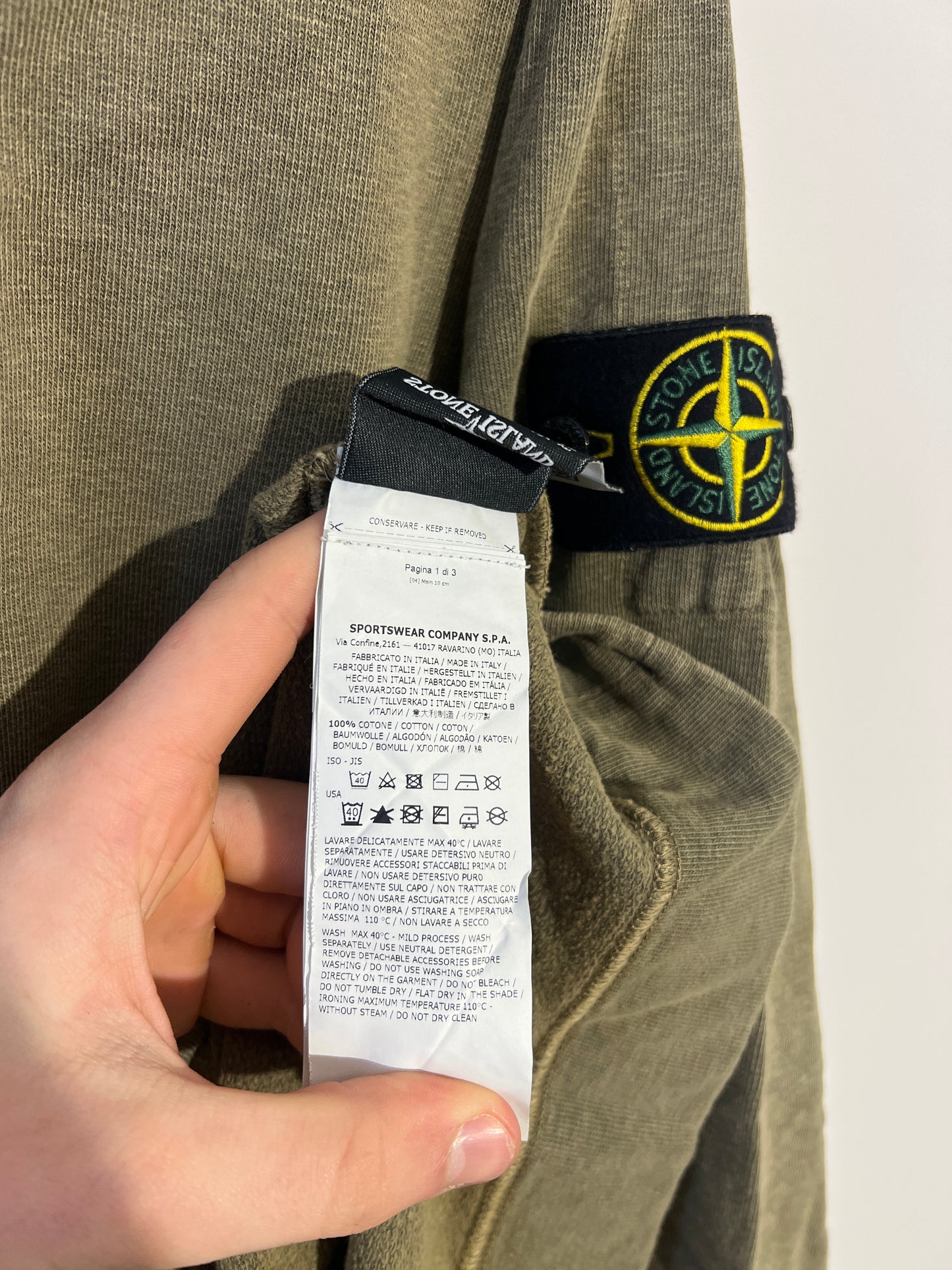 Felpa verde kaki con cappuccio Stone Island - Taglia XL