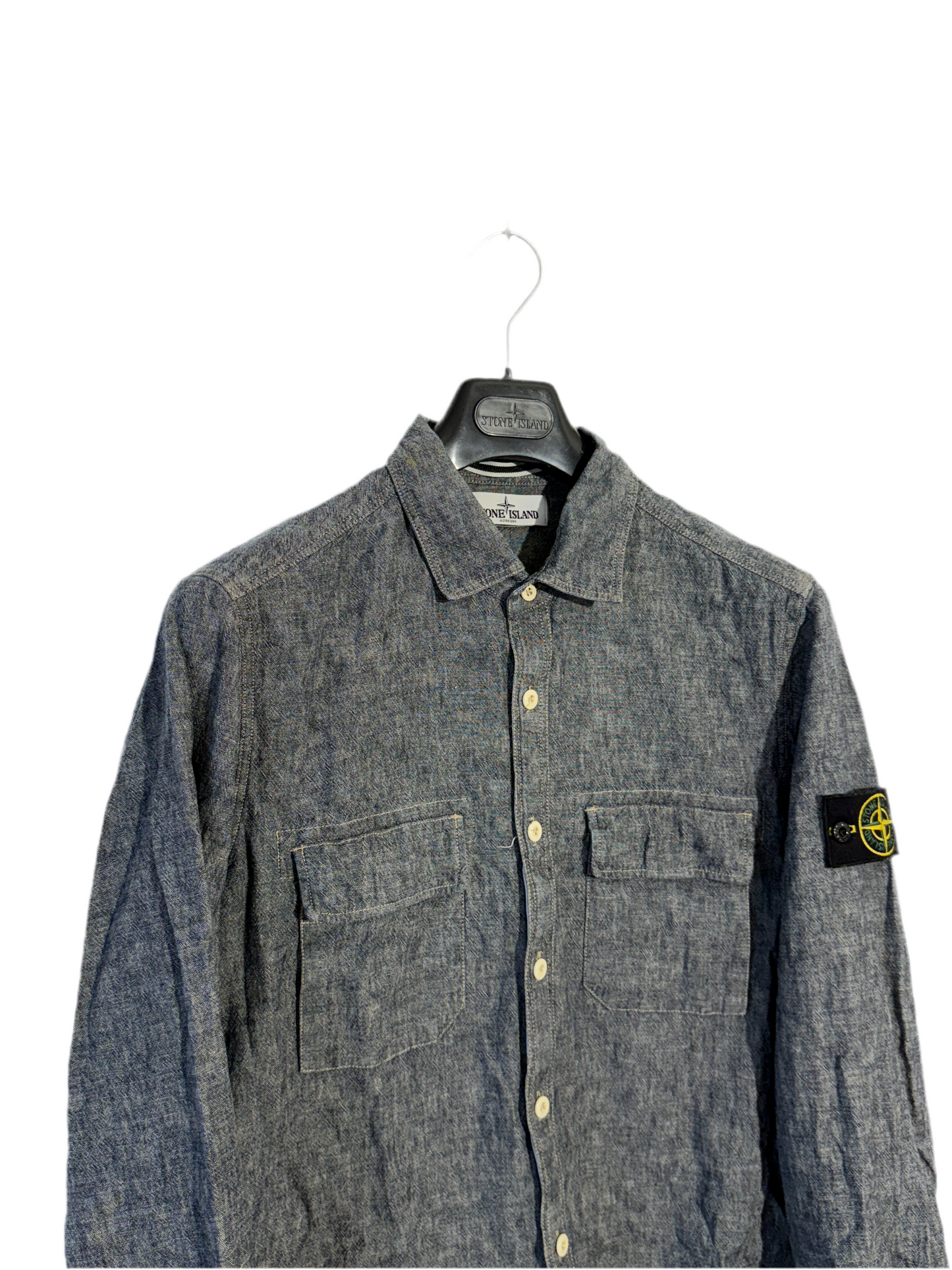 Camicia Vintage grigia in lino Stone Island - Taglia L