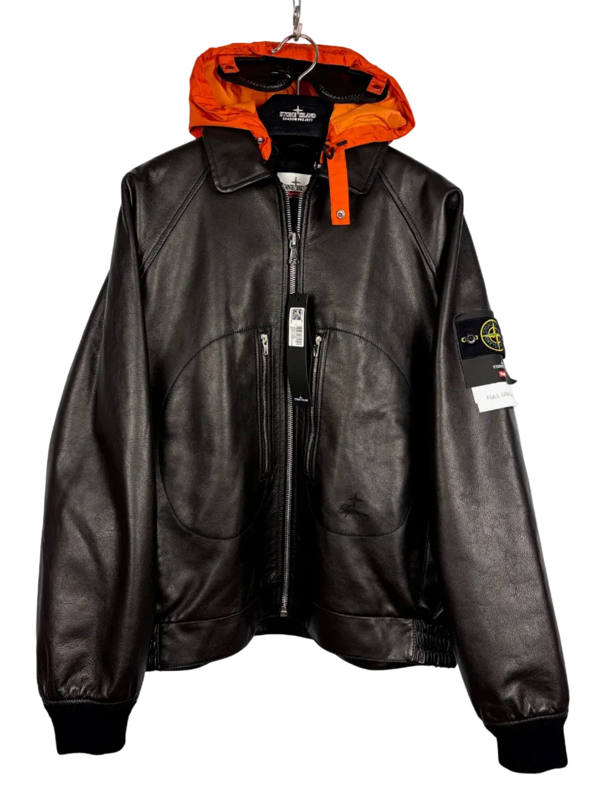 Giacca Helicopter Full Grain Leather Stone Island x Supreme (nuova con cartellino) - Taglia L