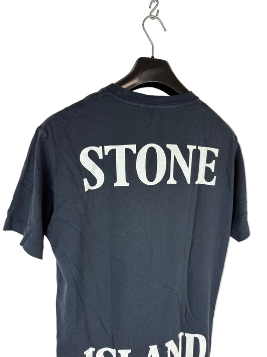 T-shirt blu navy con stampa Stone Island - Taglia M