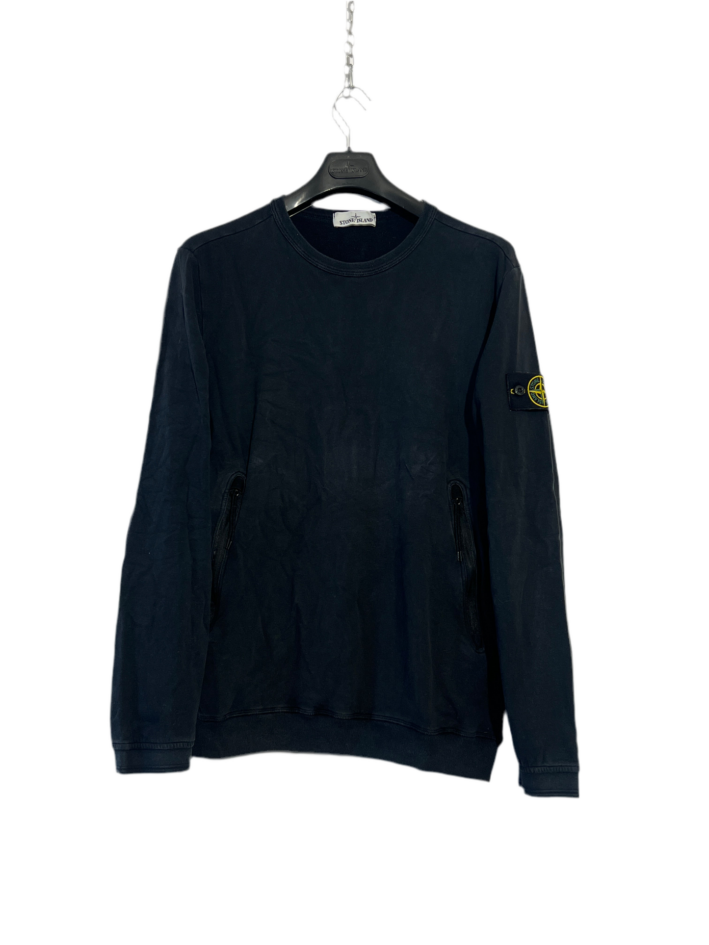 Felpa blu Stone Island con tasche con zip - Taglia XL