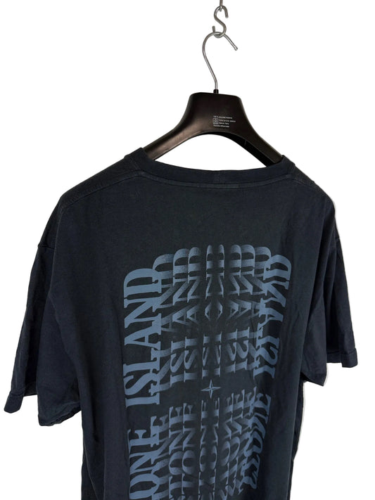 T-shirt nera con stampa Stone Island - Taglia XXL