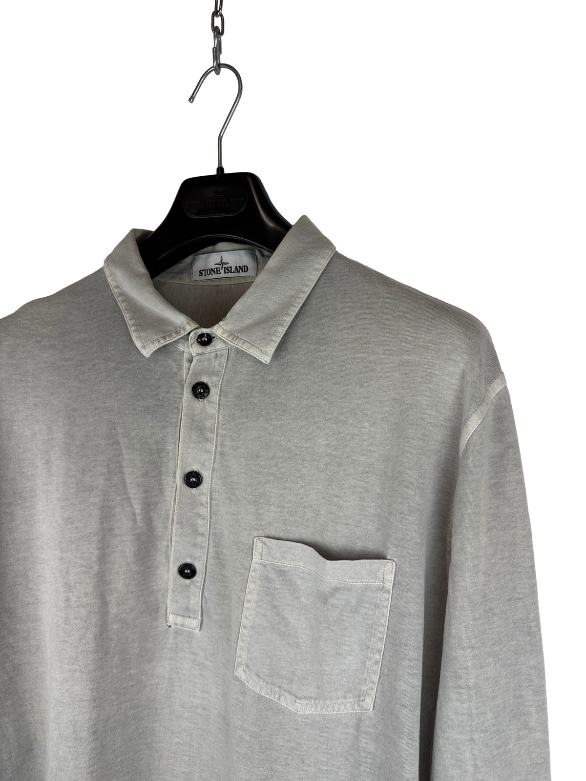 Polo grigia a maniche lunghe Stone Island - Taglia XXL