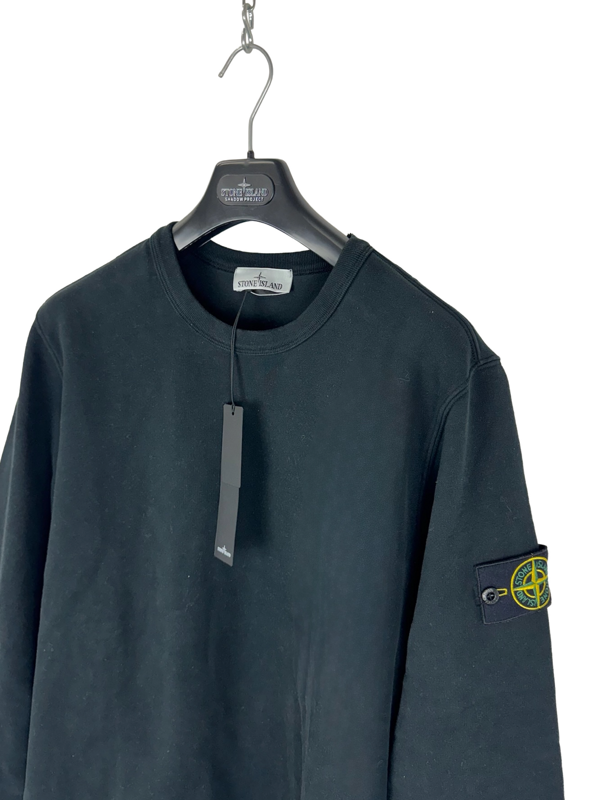 Felpa nera Stone Island (nuova con cartellino) - Taglia L