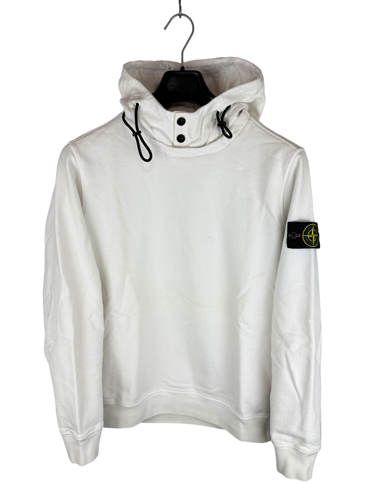 Felpa bianca con collo alto e cappuccio Stone Island - Taglia M - foto 1