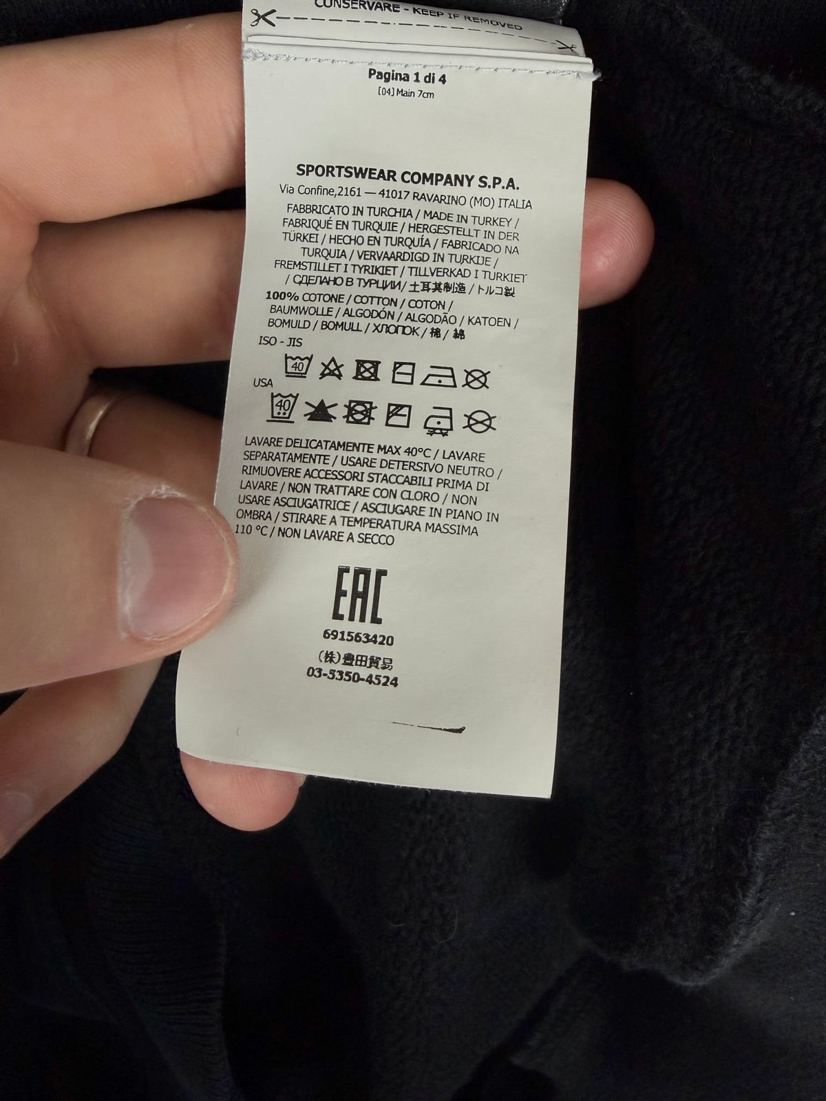 Felpa nera con logo Stone Island - Taglia L - foto 8