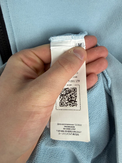 Felpa azzurra con zip e cappuccio Stone Island - Taglia M