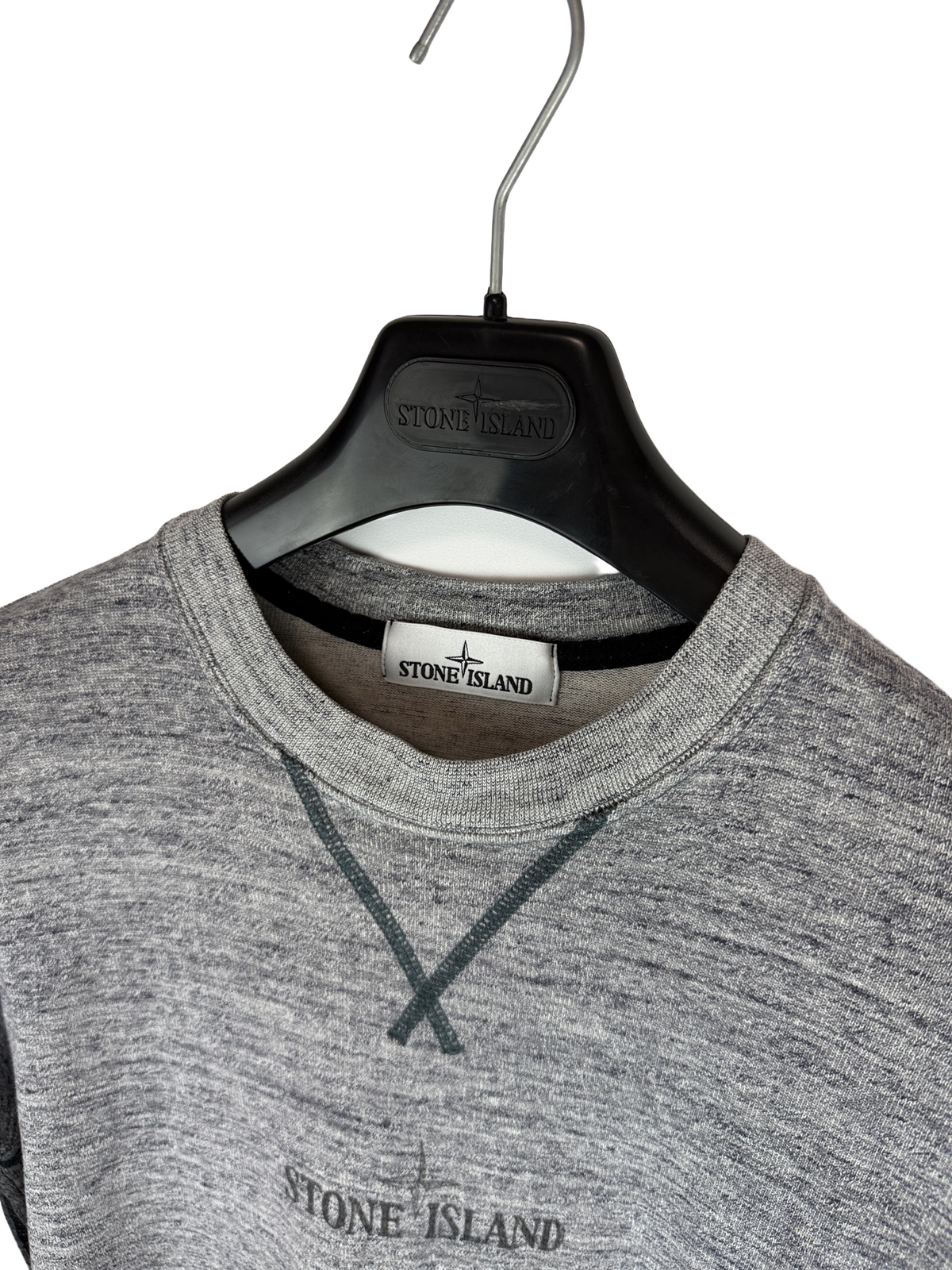 Maglione grigio mélange con logo Stone Island - Taglia M